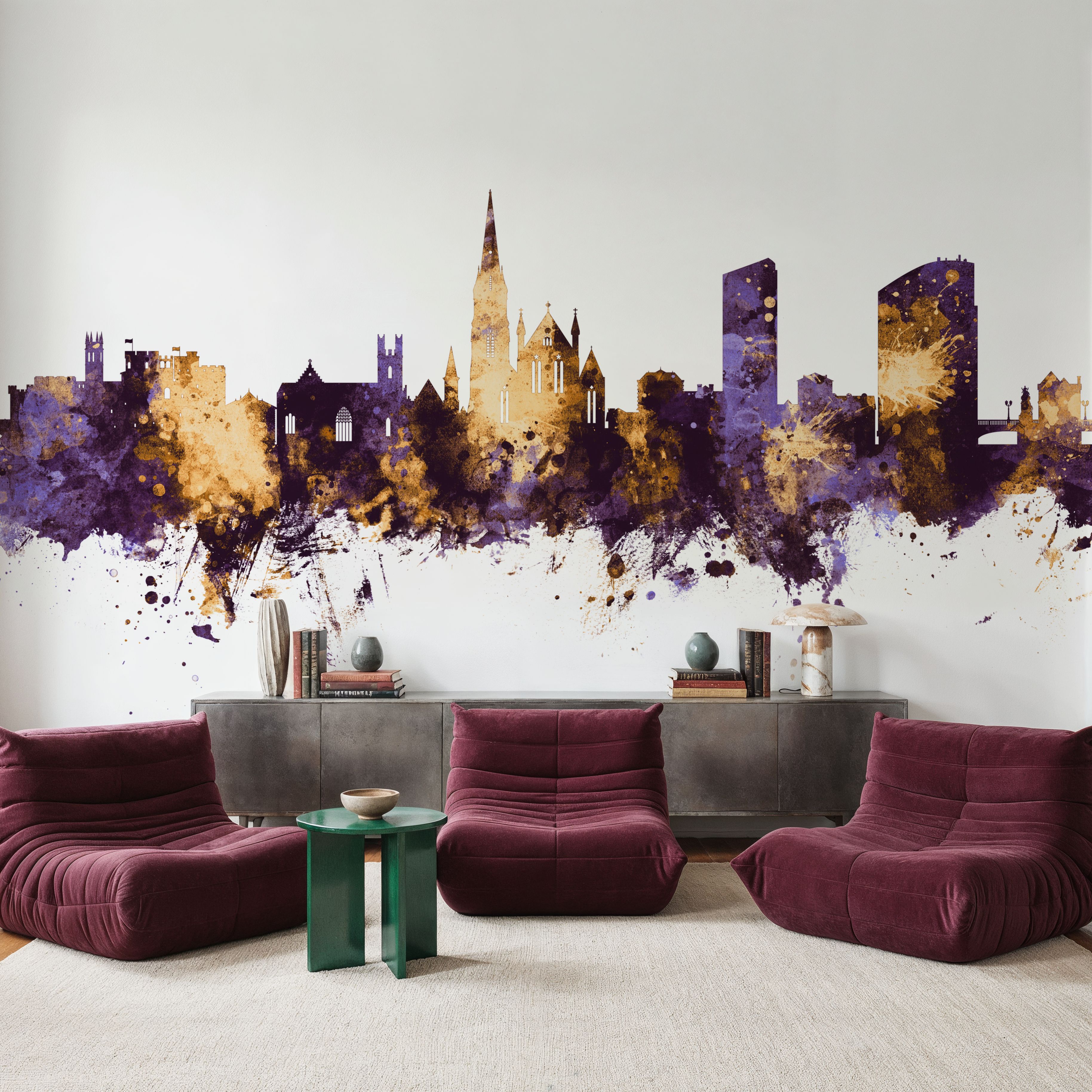 Limerick Ireland Skyline Purple & Gold