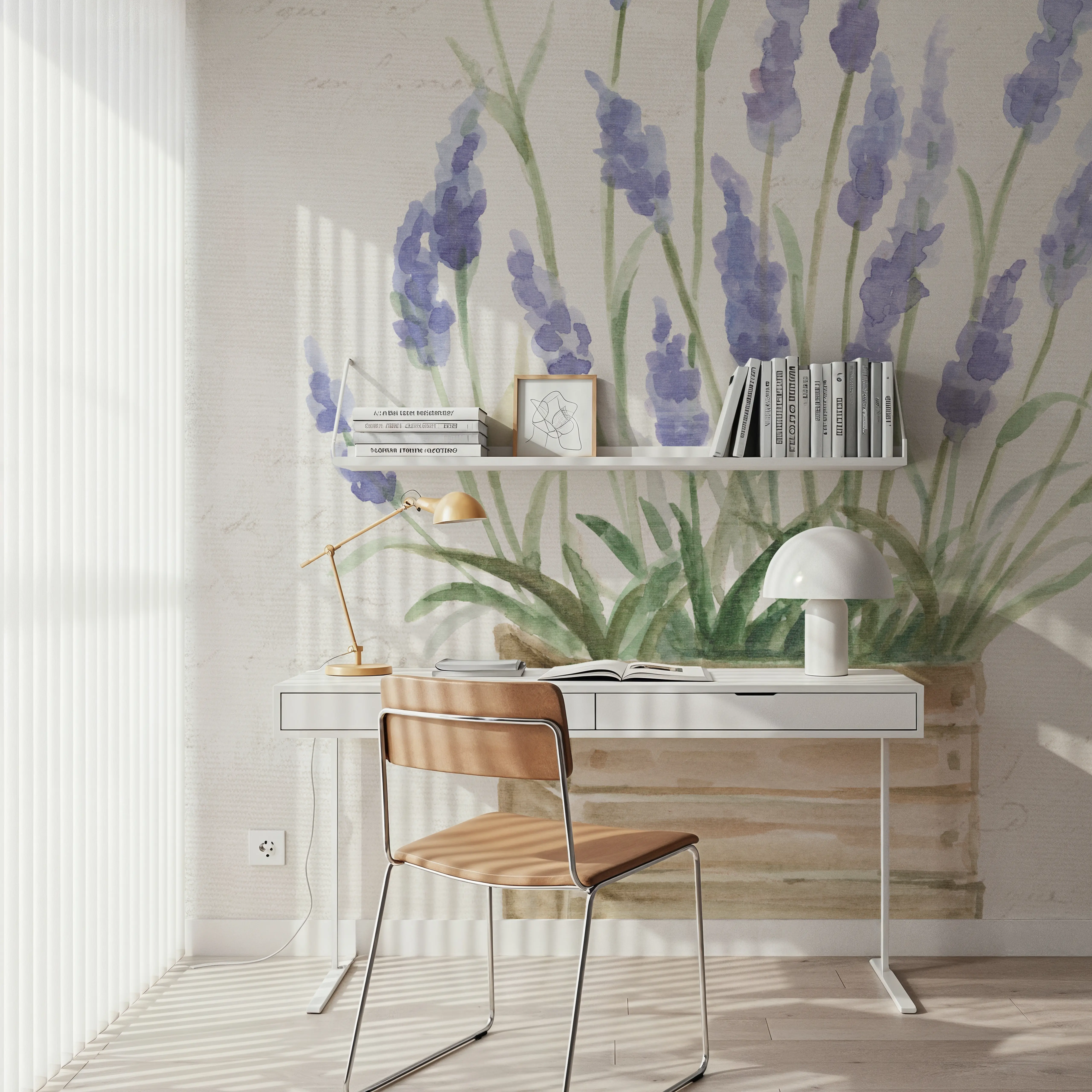 Wall Mural - Lavender Fields VII - Floral Nature mural wallpaper - Purple - Bedroom - Wallism UK - Peel & Stick or Paste-the-Wall