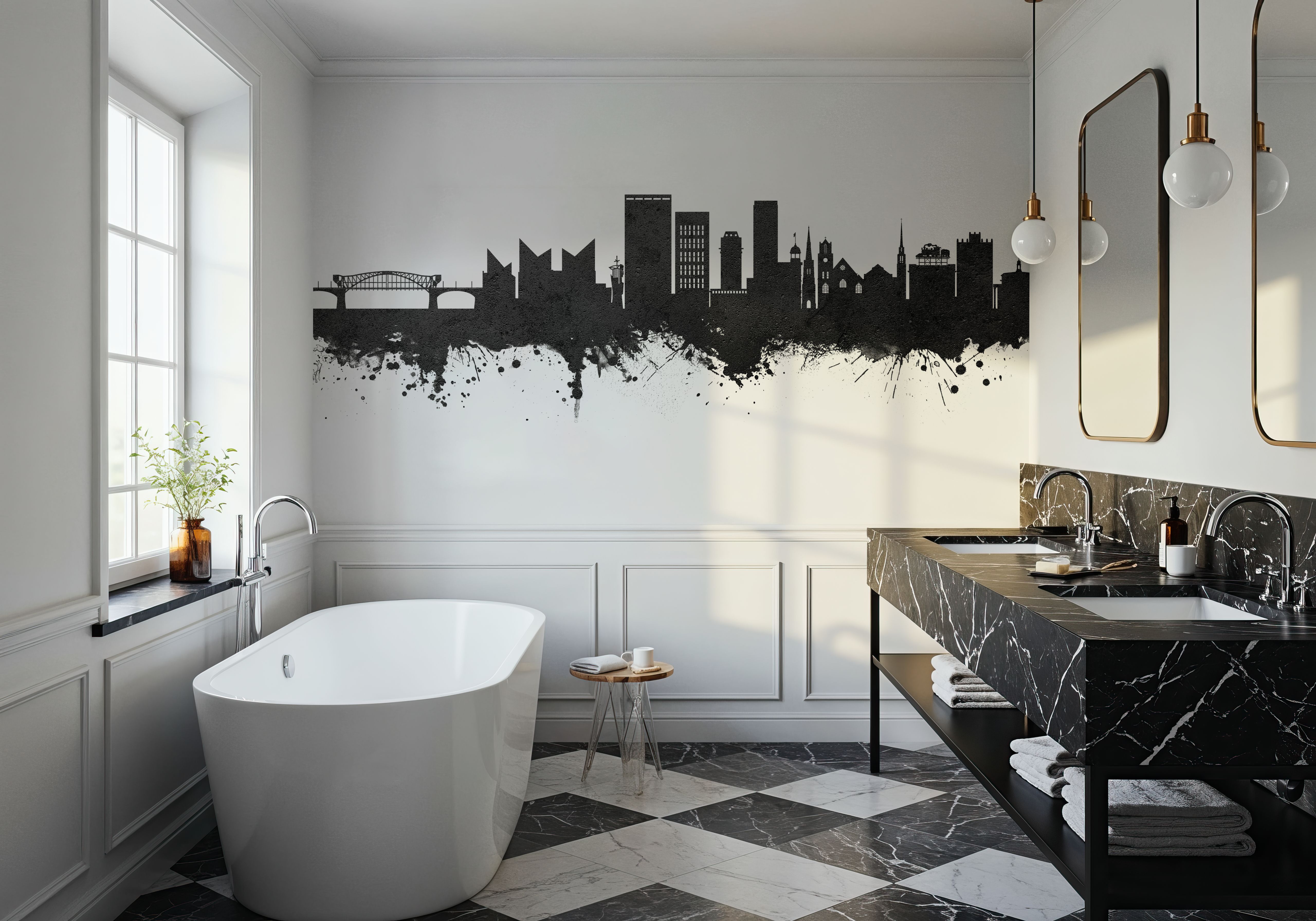 Chattanooga Tennessee Skyline Black & White