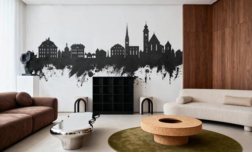 Hallstatt Austria Skyline Black & White