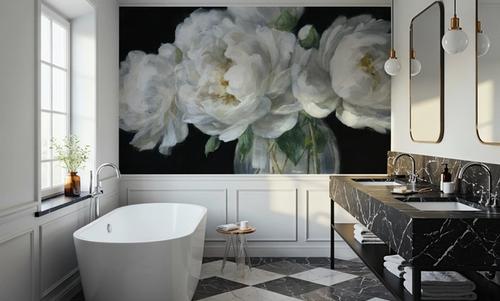 White Peonies in Glass