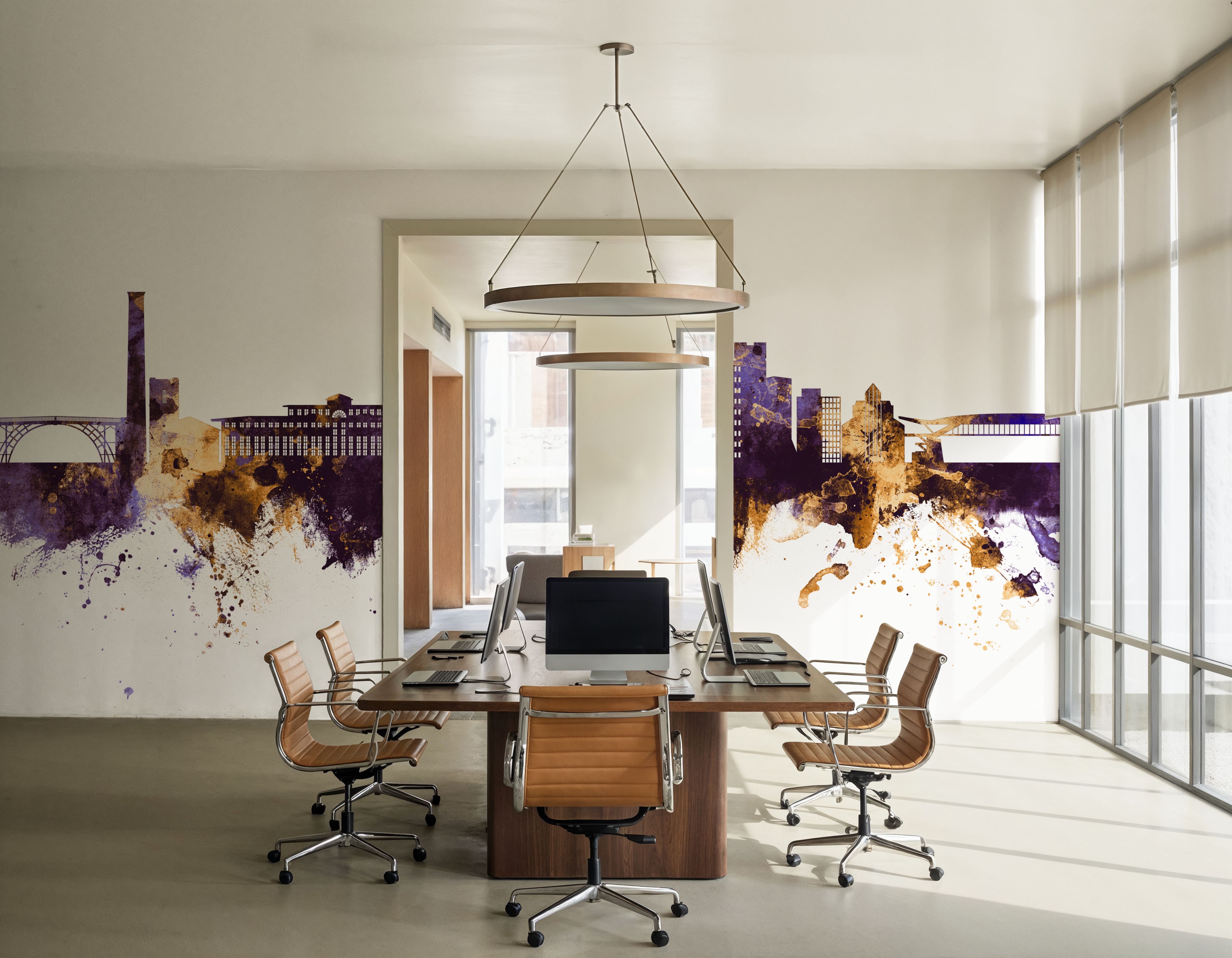 Telford England Skyline Purple & Gold