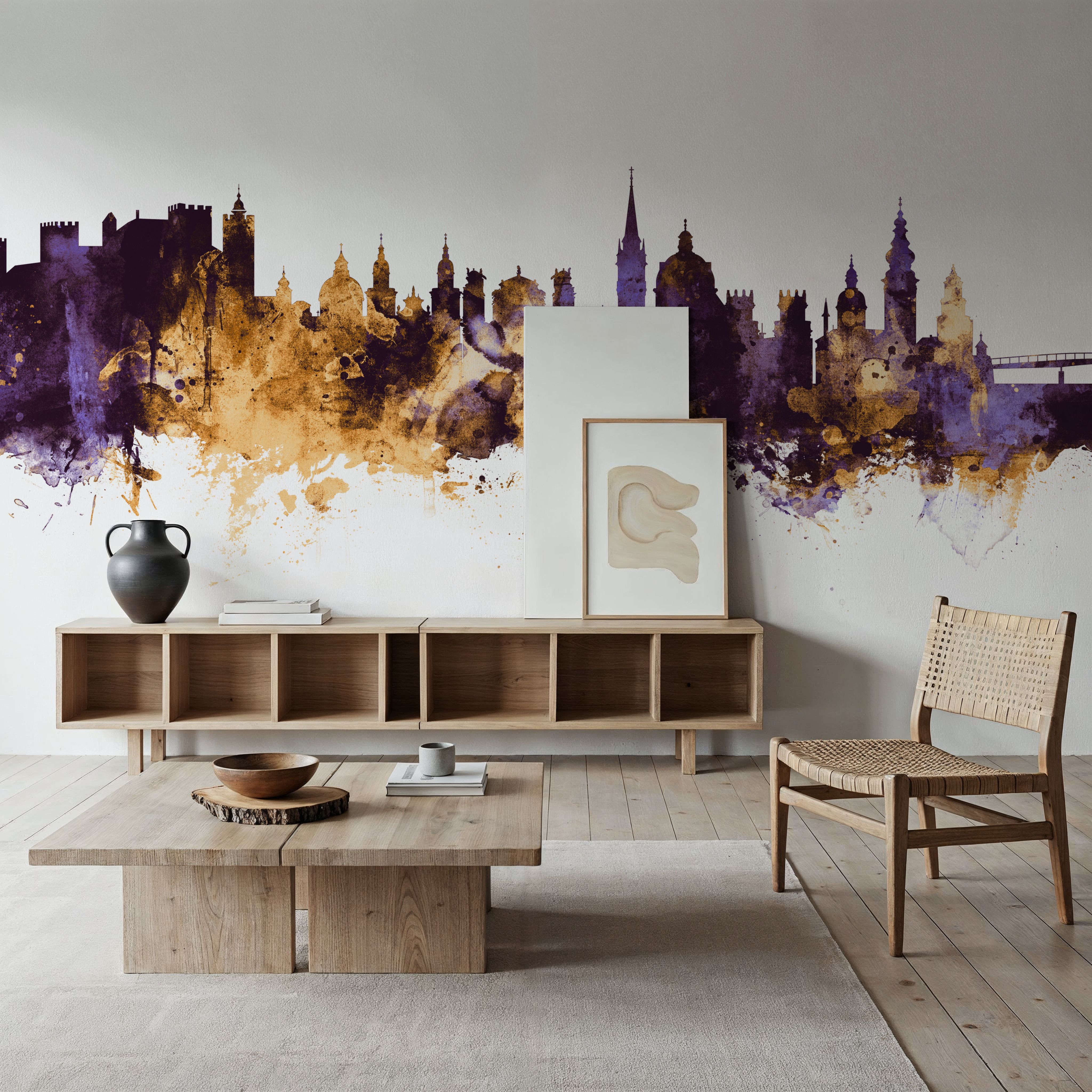 Salzburg Austria Skyline Purple & Gold