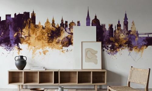 Salzburg Austria Skyline Purple & Gold