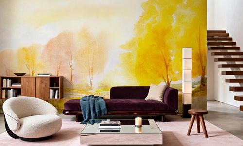 Yellow Autumn Trees, Landscape Painting
