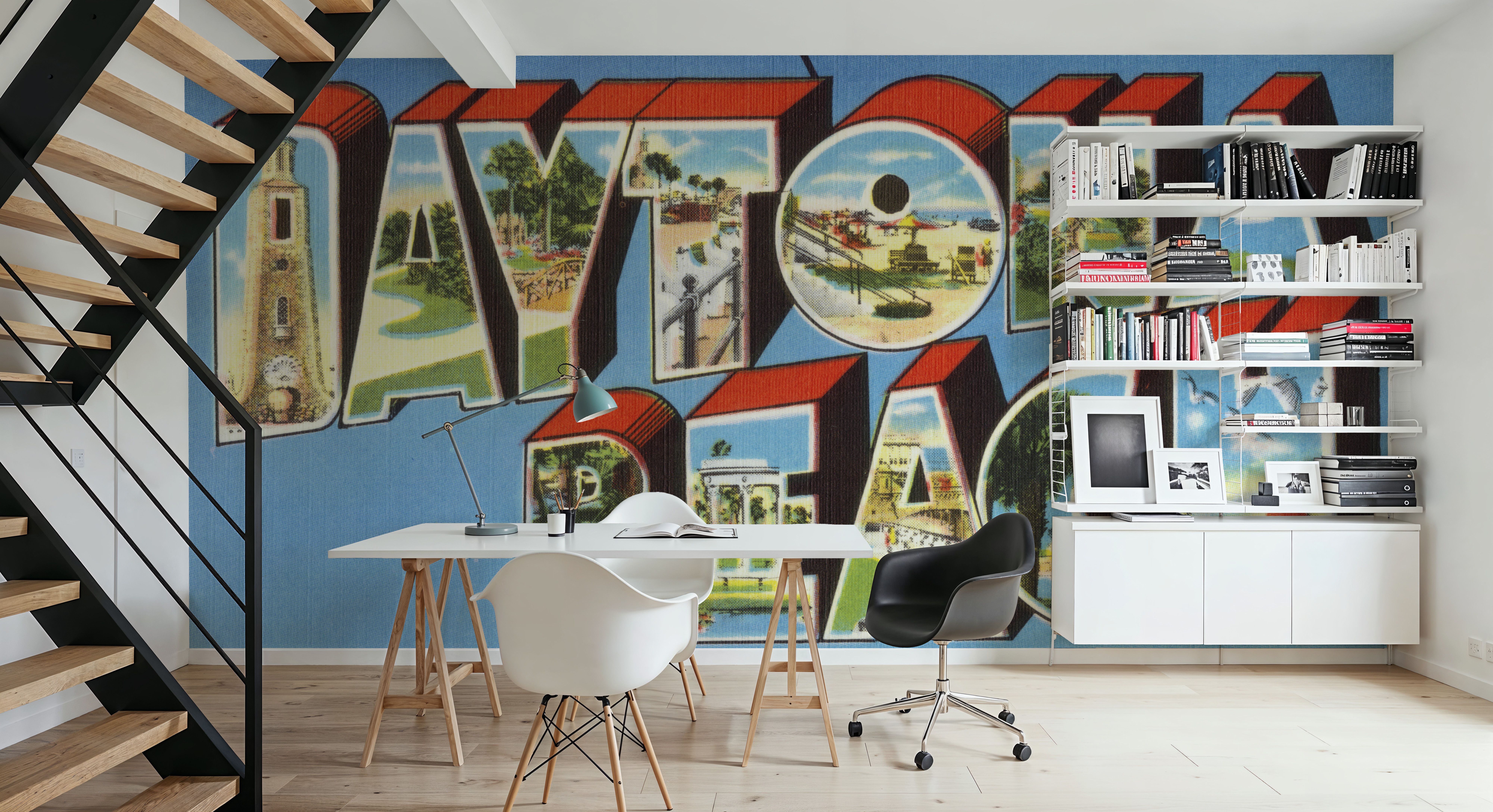 Greetings from Daytona Beach - Screenprint Postcard, Wallpaper