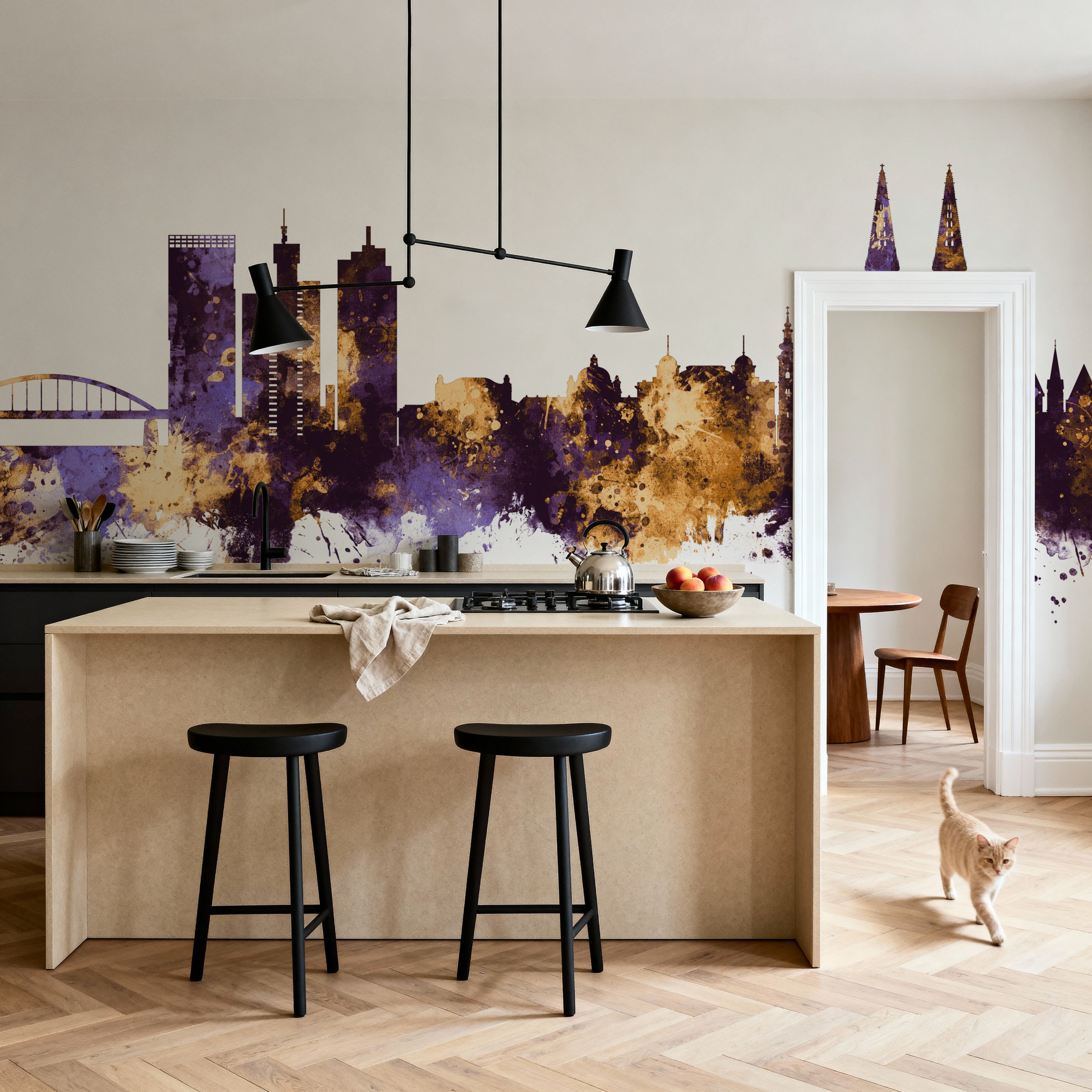 Zagreb Croatia Skyline Purple & Gold