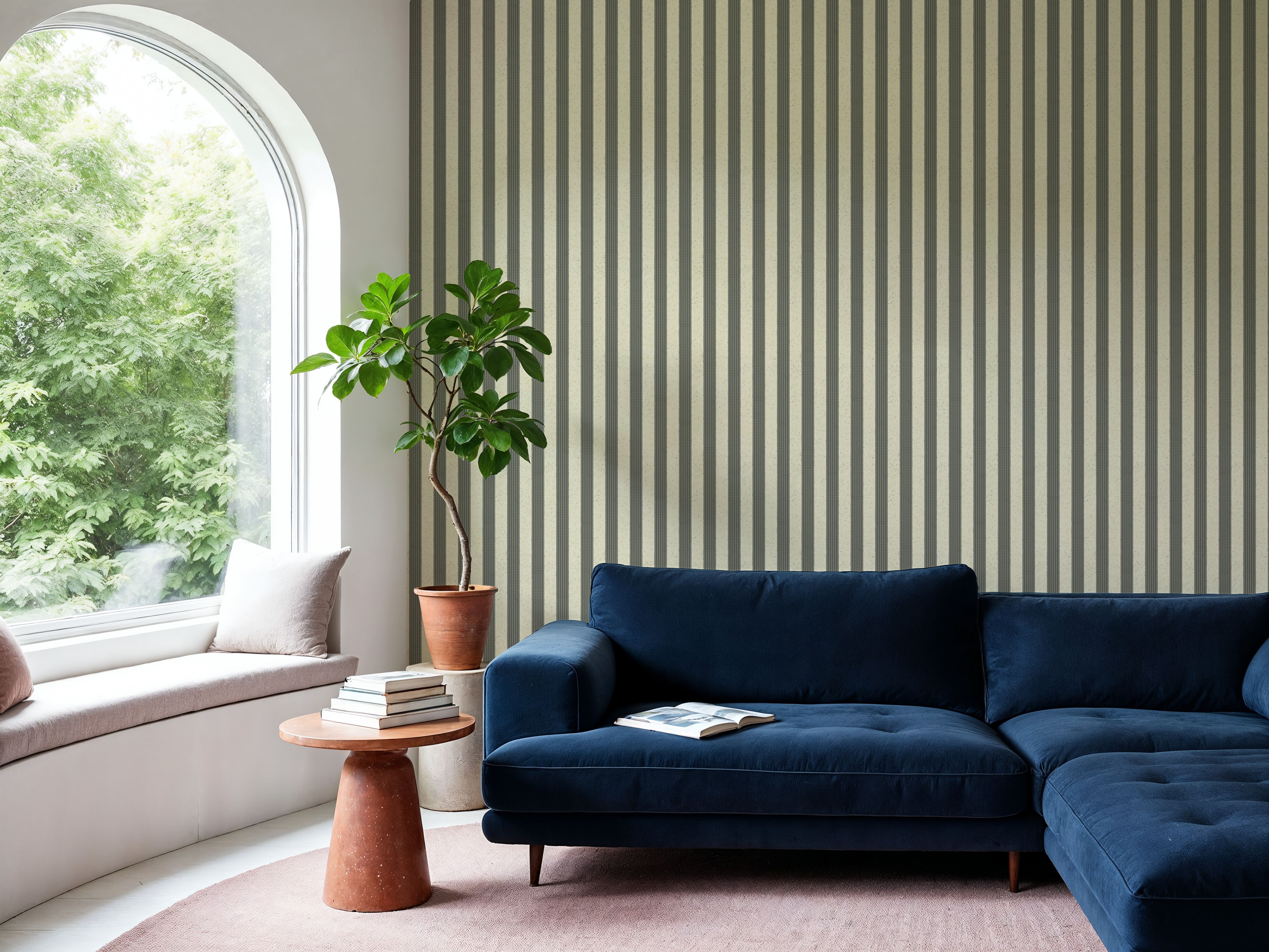 Ticking Awning Stripes, Slate