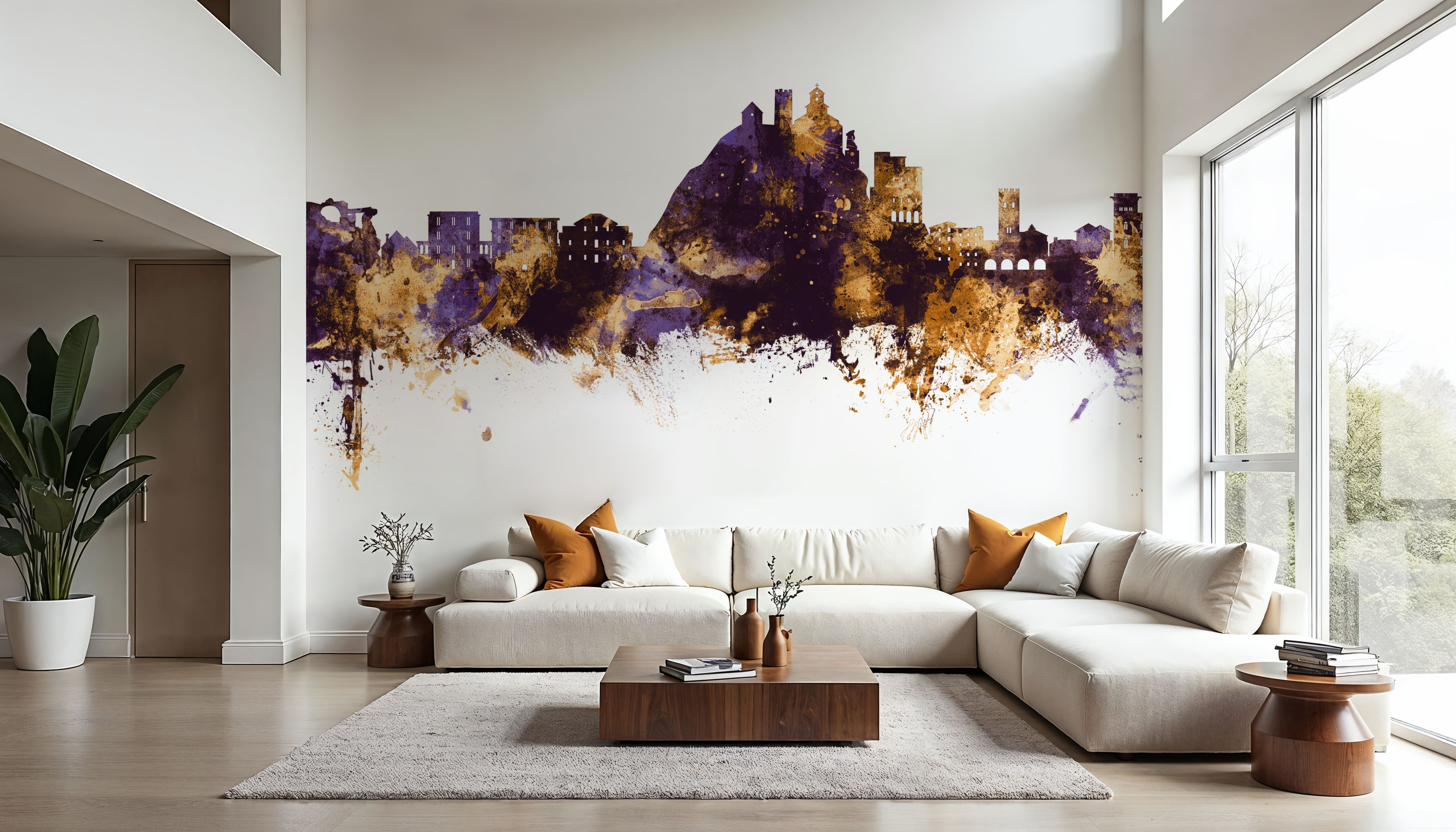 Monterosso al Mare Italy Skyline Purple & Gold