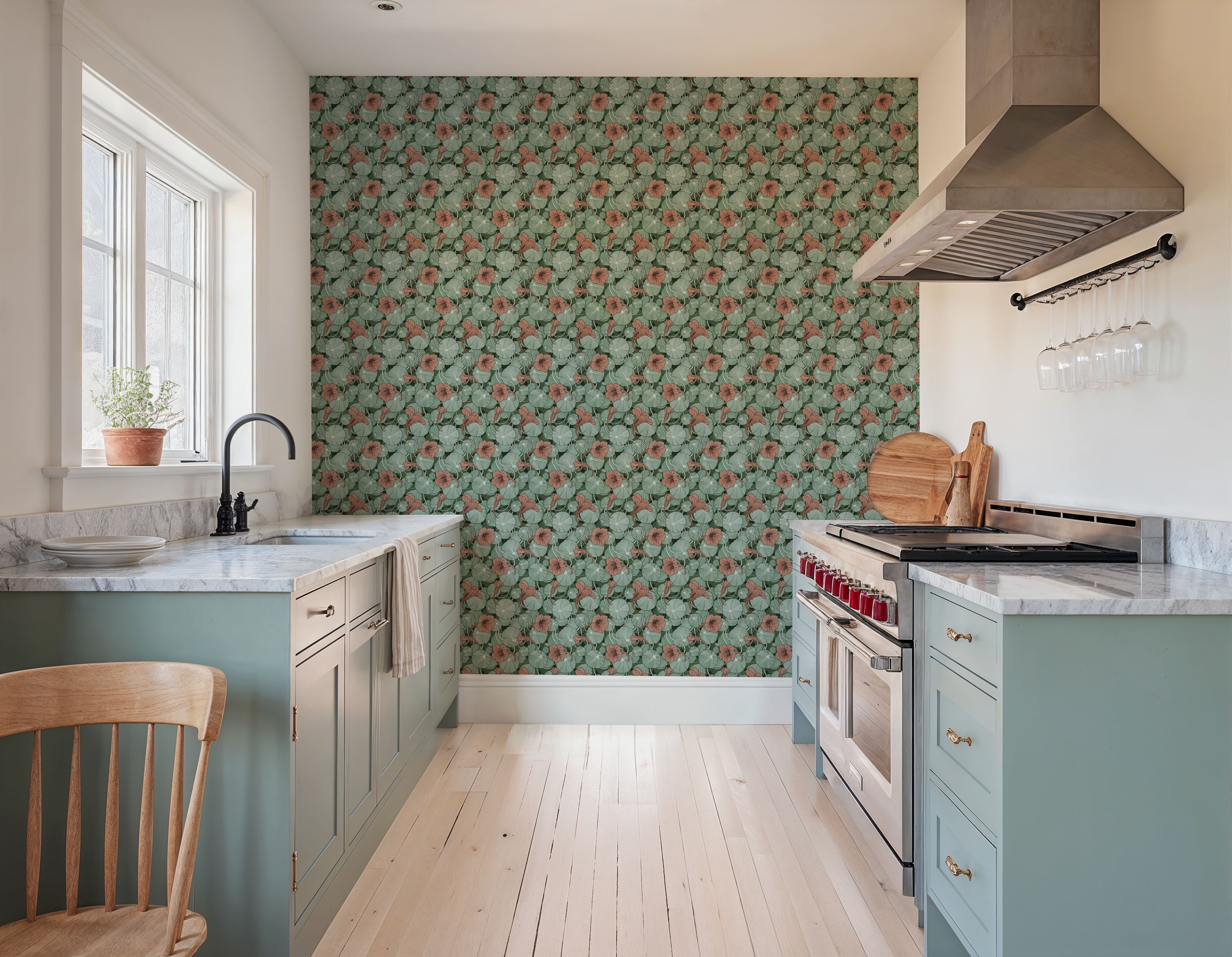 Nasturtium Verdure, Peachy Rose