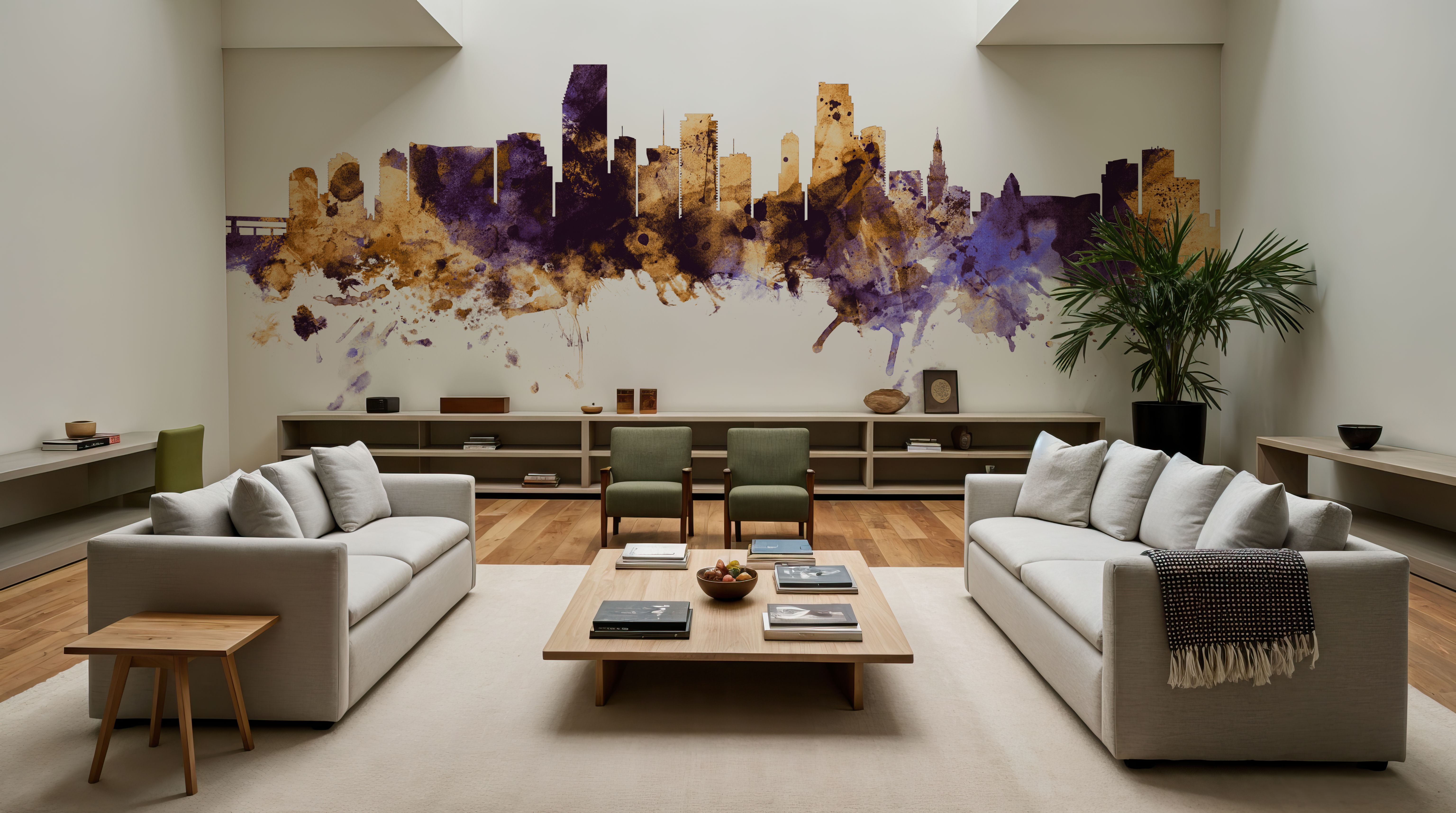 Miami Florida Skyline Purple & Gold