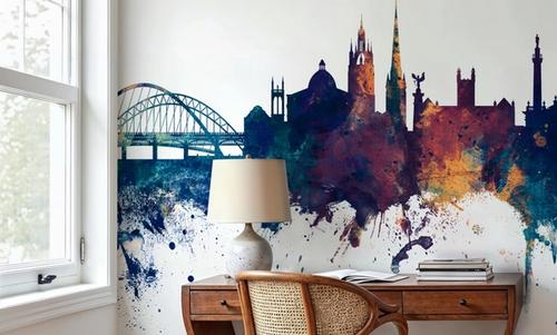Newcastle England Skyline Blue & Bronze