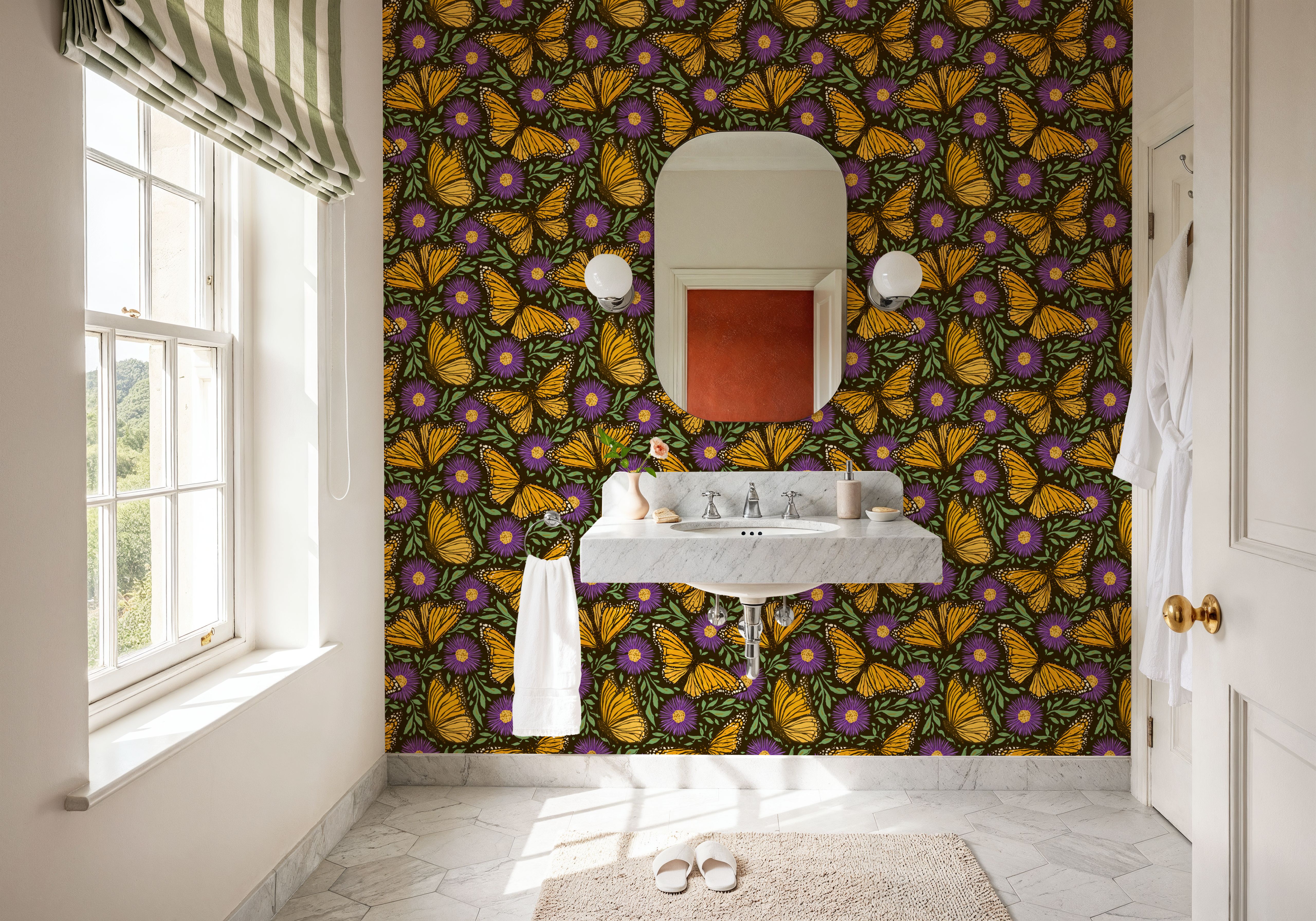 Papillion II, Purple, Papier peint