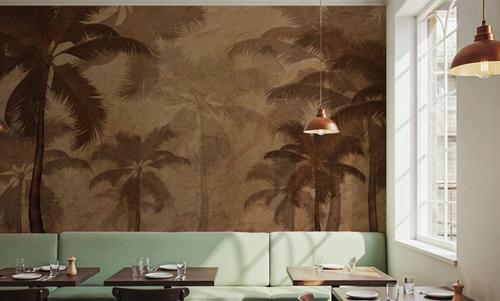 Sepia Palm Trees
