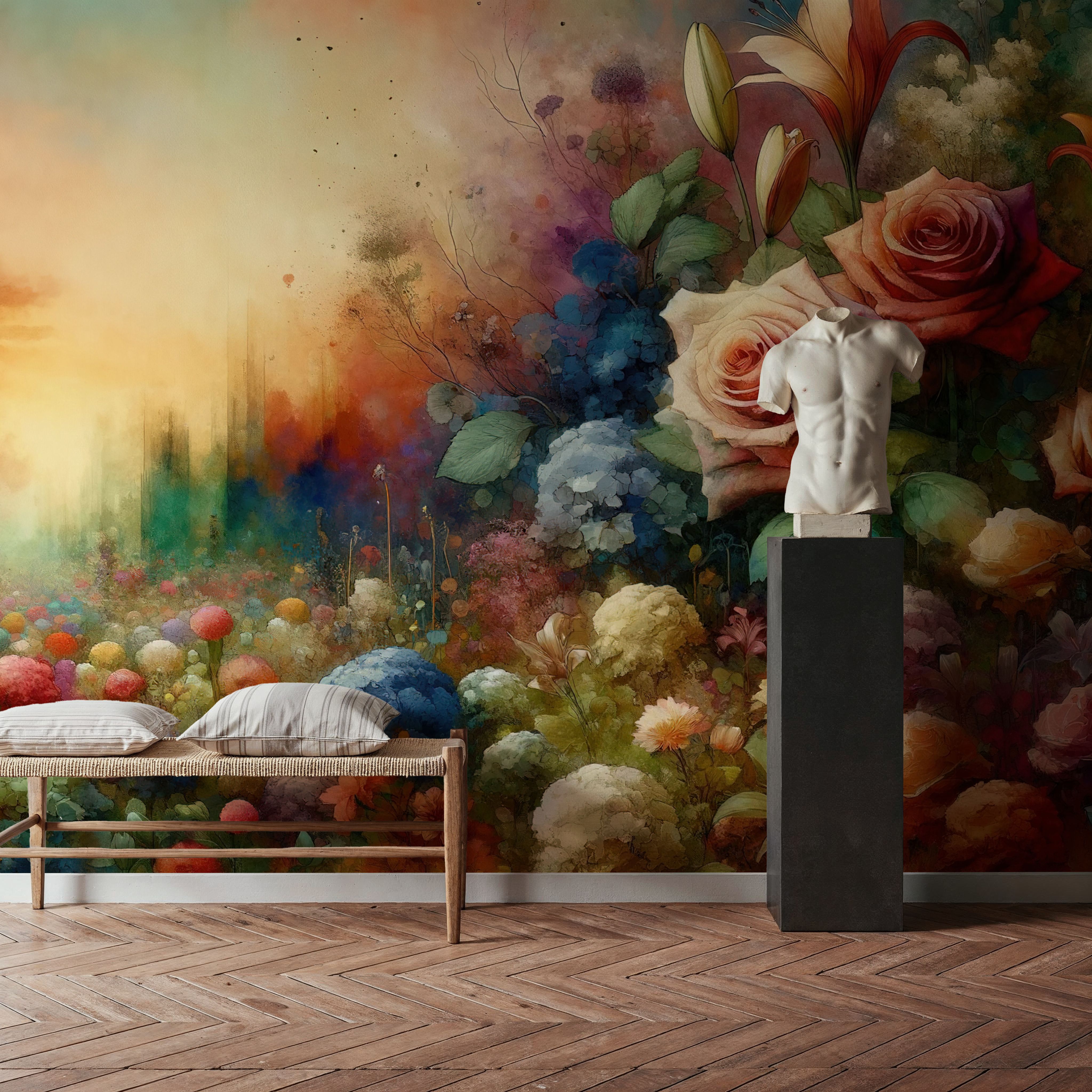 Watercolor Vintage Artistic Garden