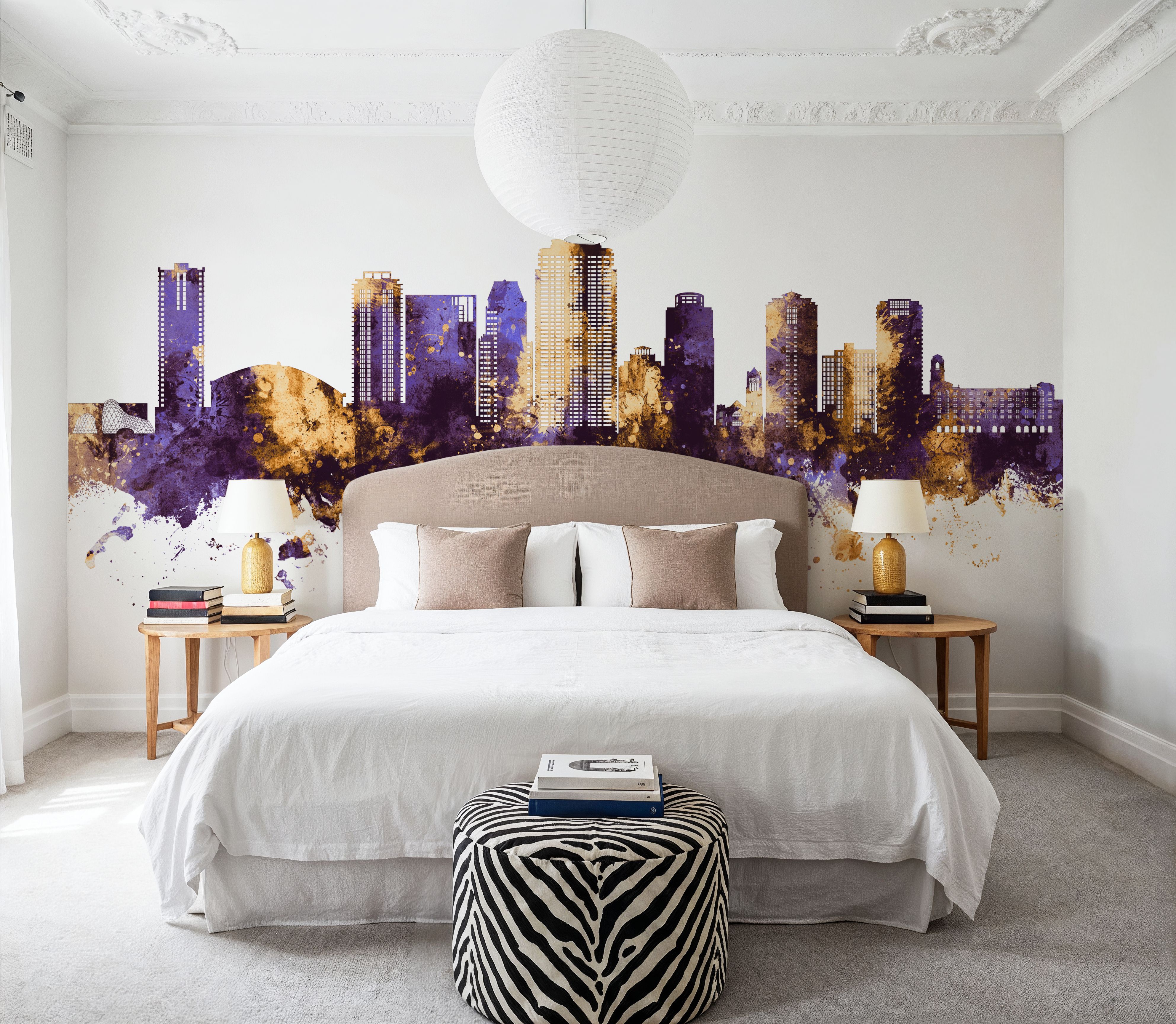 St Petersburg Florida Skyline Purple & Gold