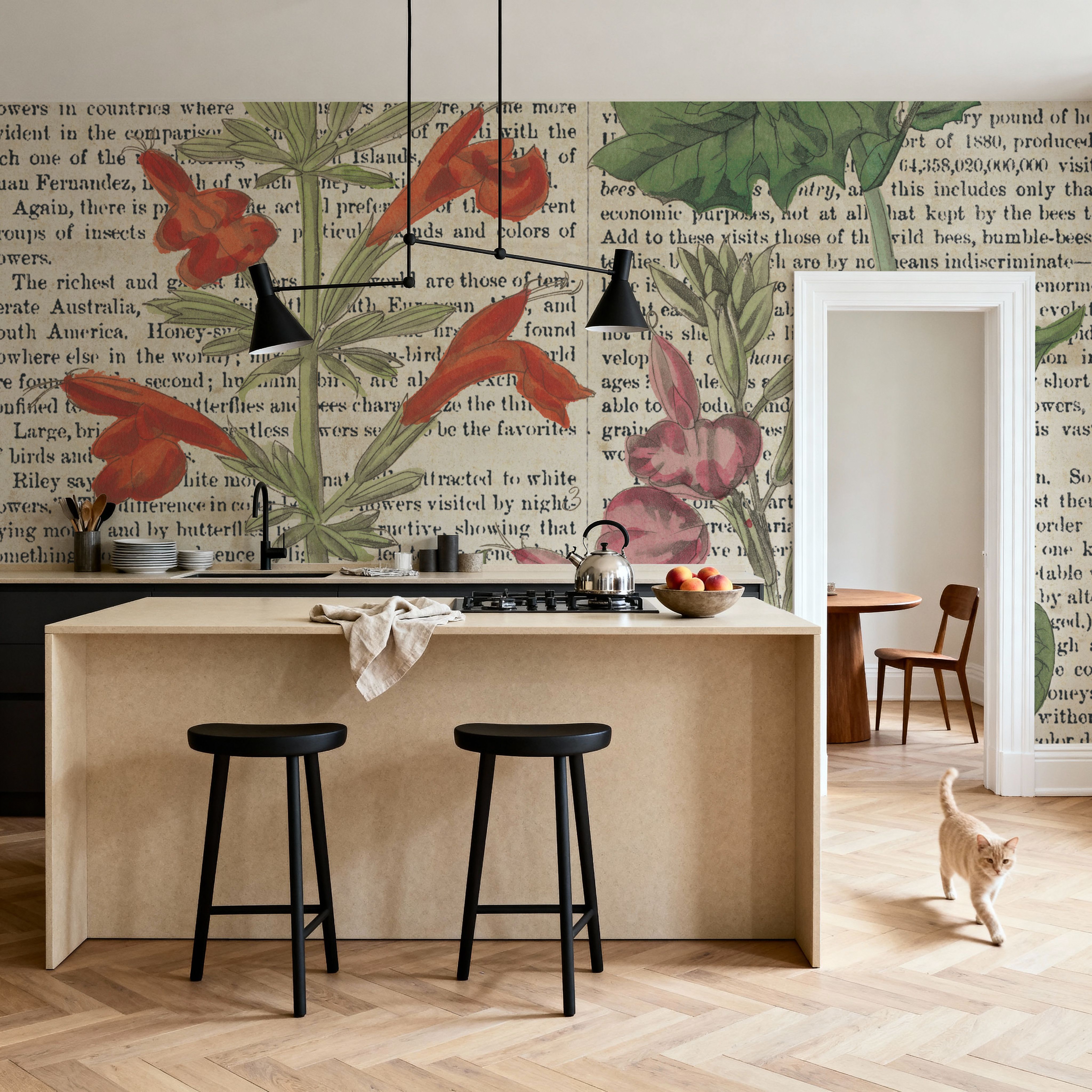Salvia Florals on Newsprint I