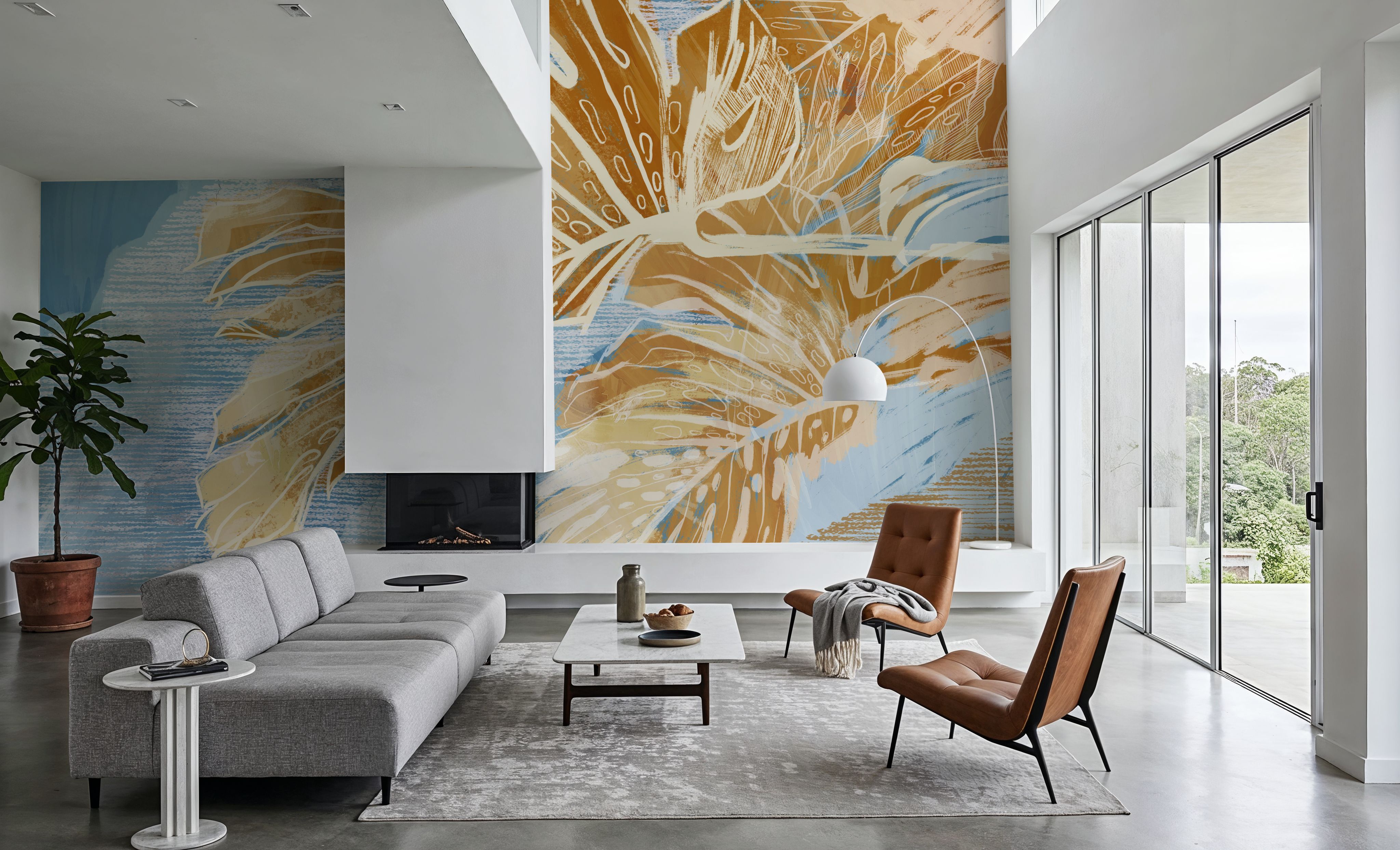 High Grunge Leaves, Wallpaper