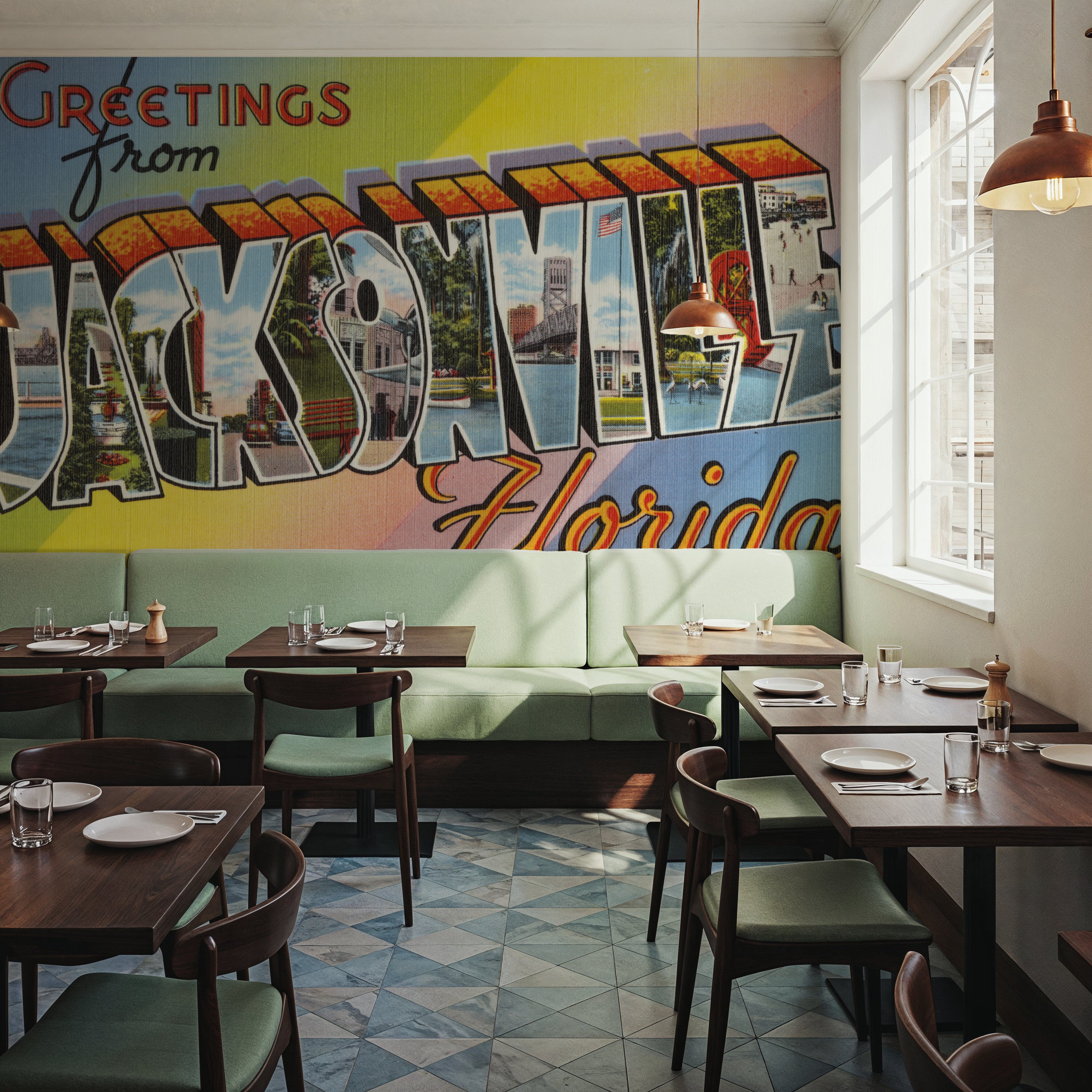 Greetings from Jacksonville - Screenprint Postcard