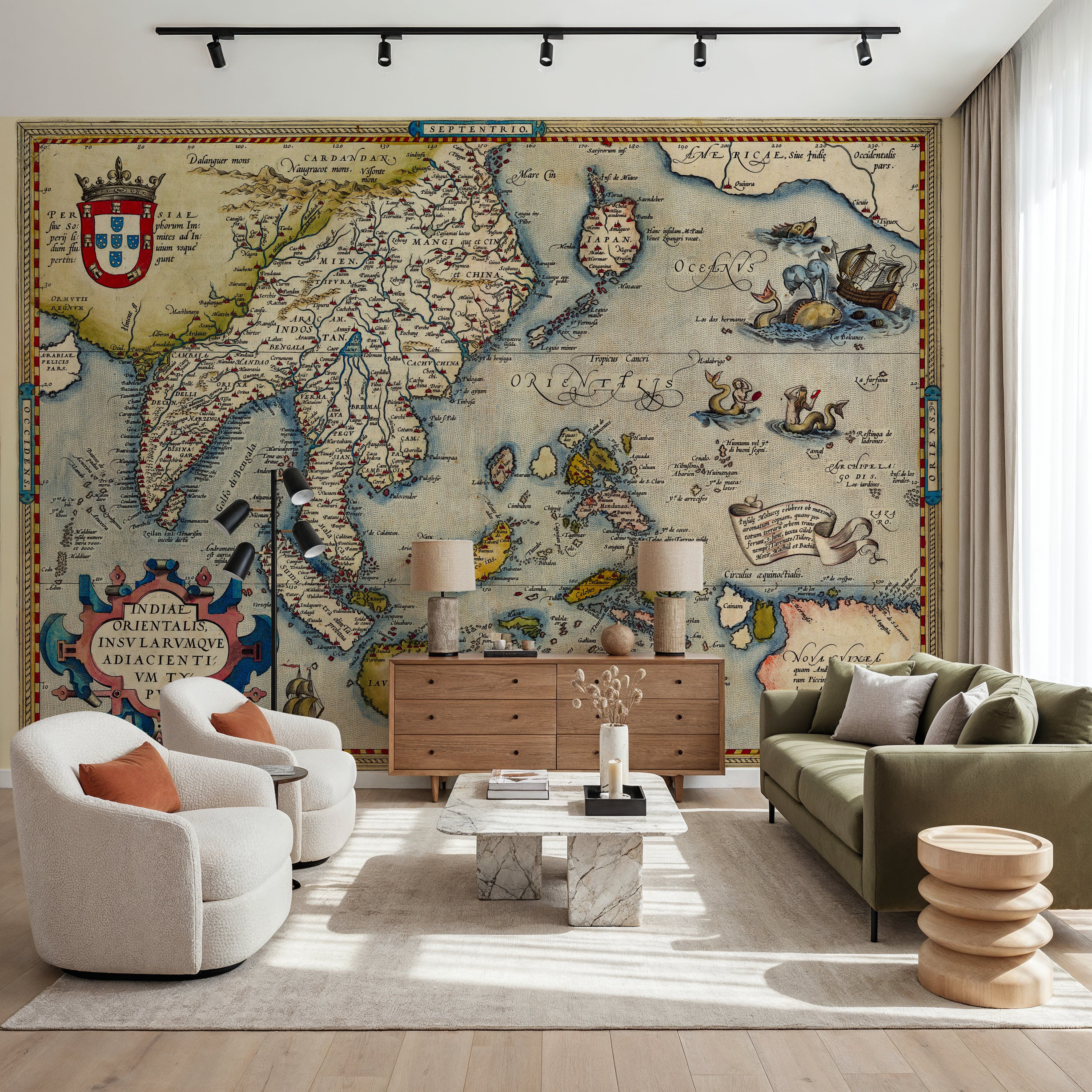 Old Map of Southeast Asia, 1570