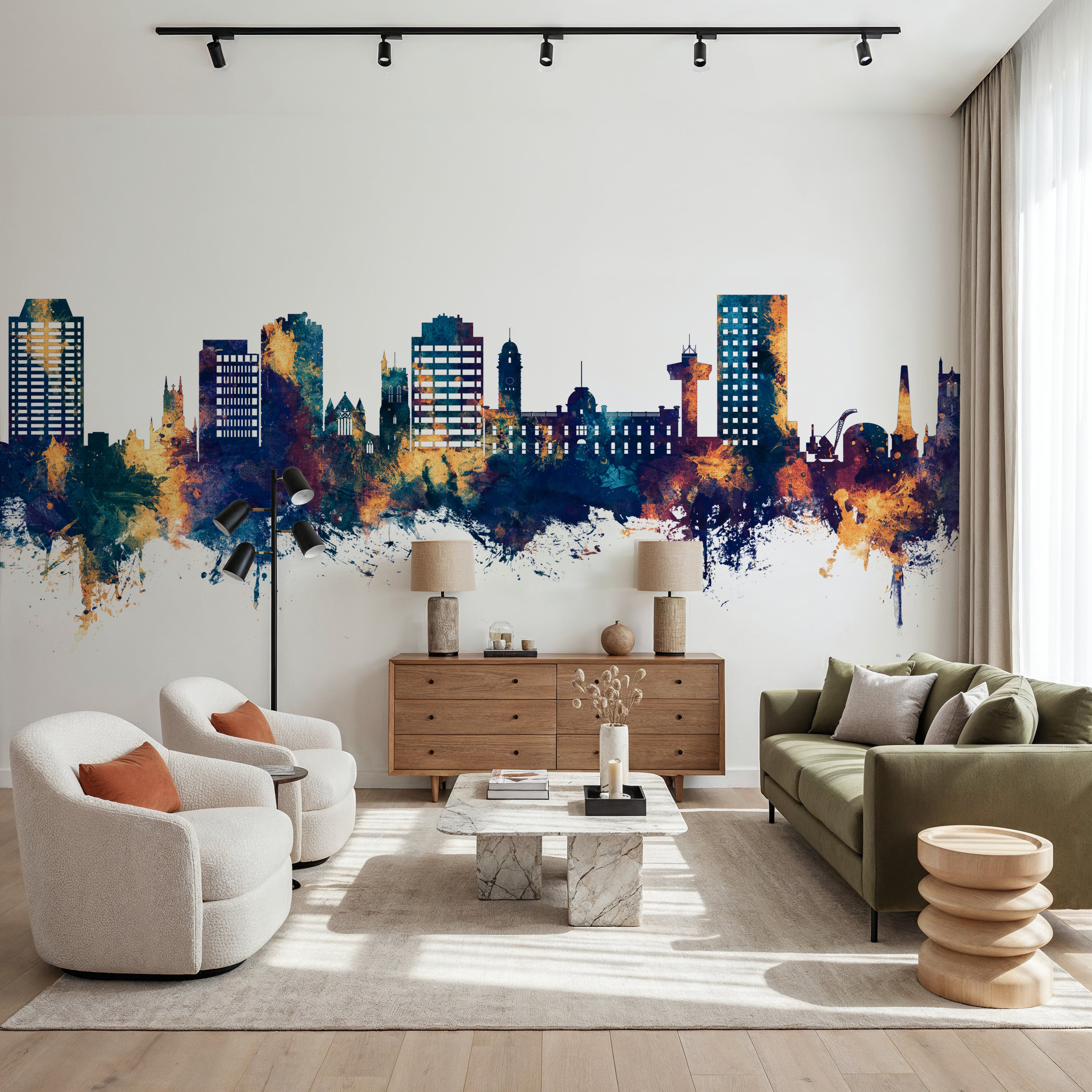 Hobart Australia Skyline Blue & Bronze