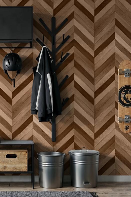 Chevron Wood, Walnut and Oak