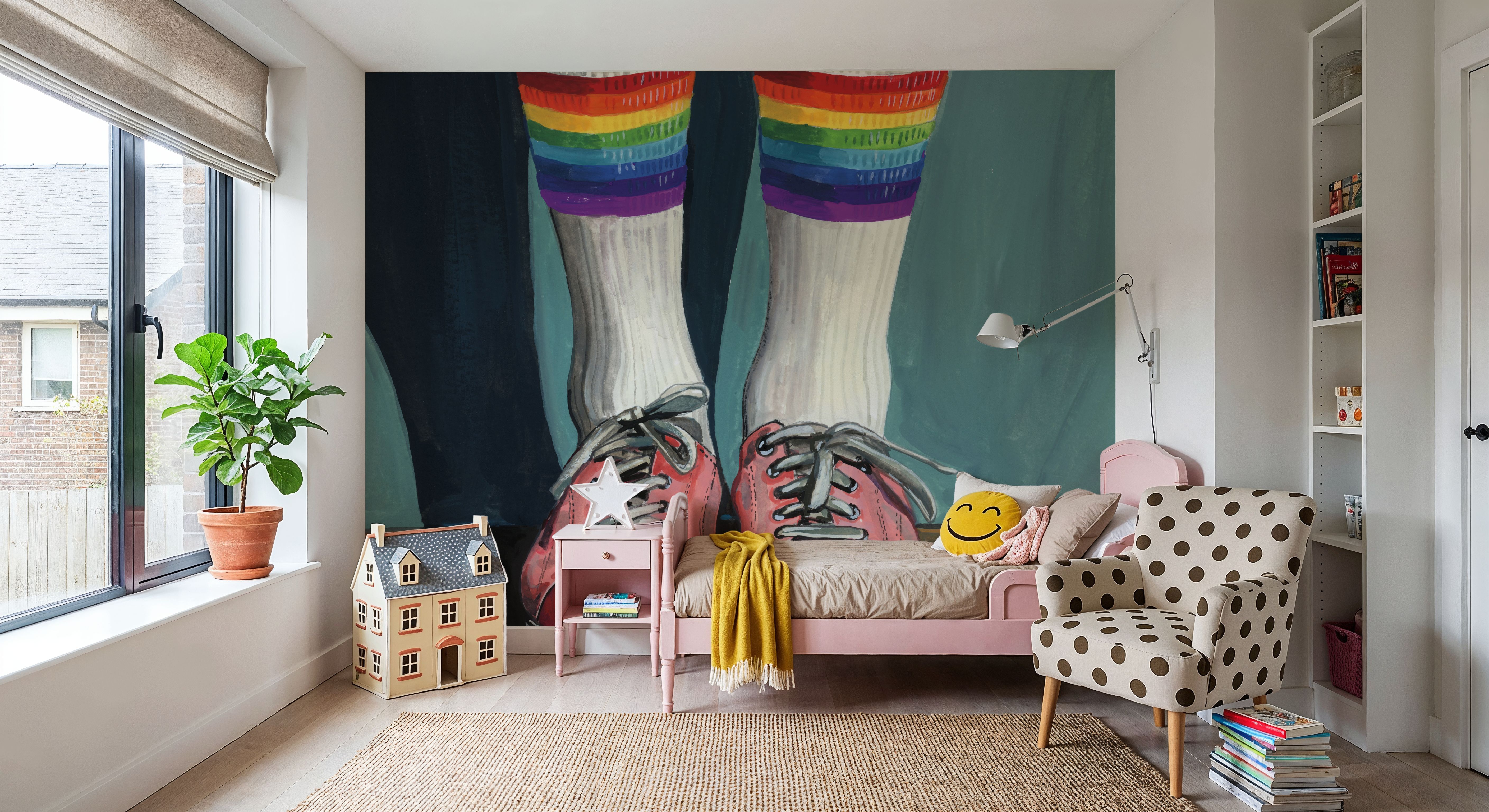 Rainbow Socks, Tapeten