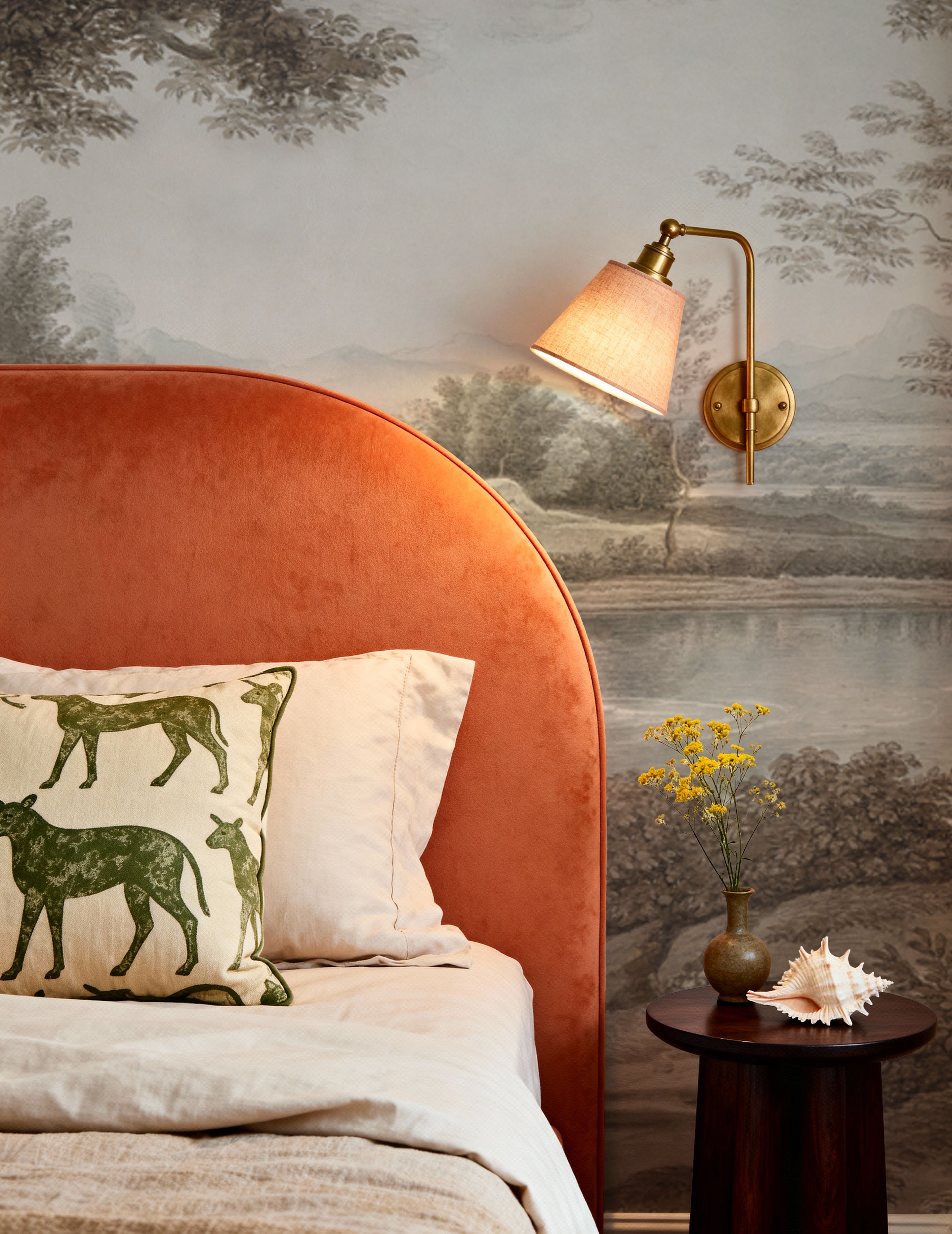 Riverbank Oak Landscape, Vintage