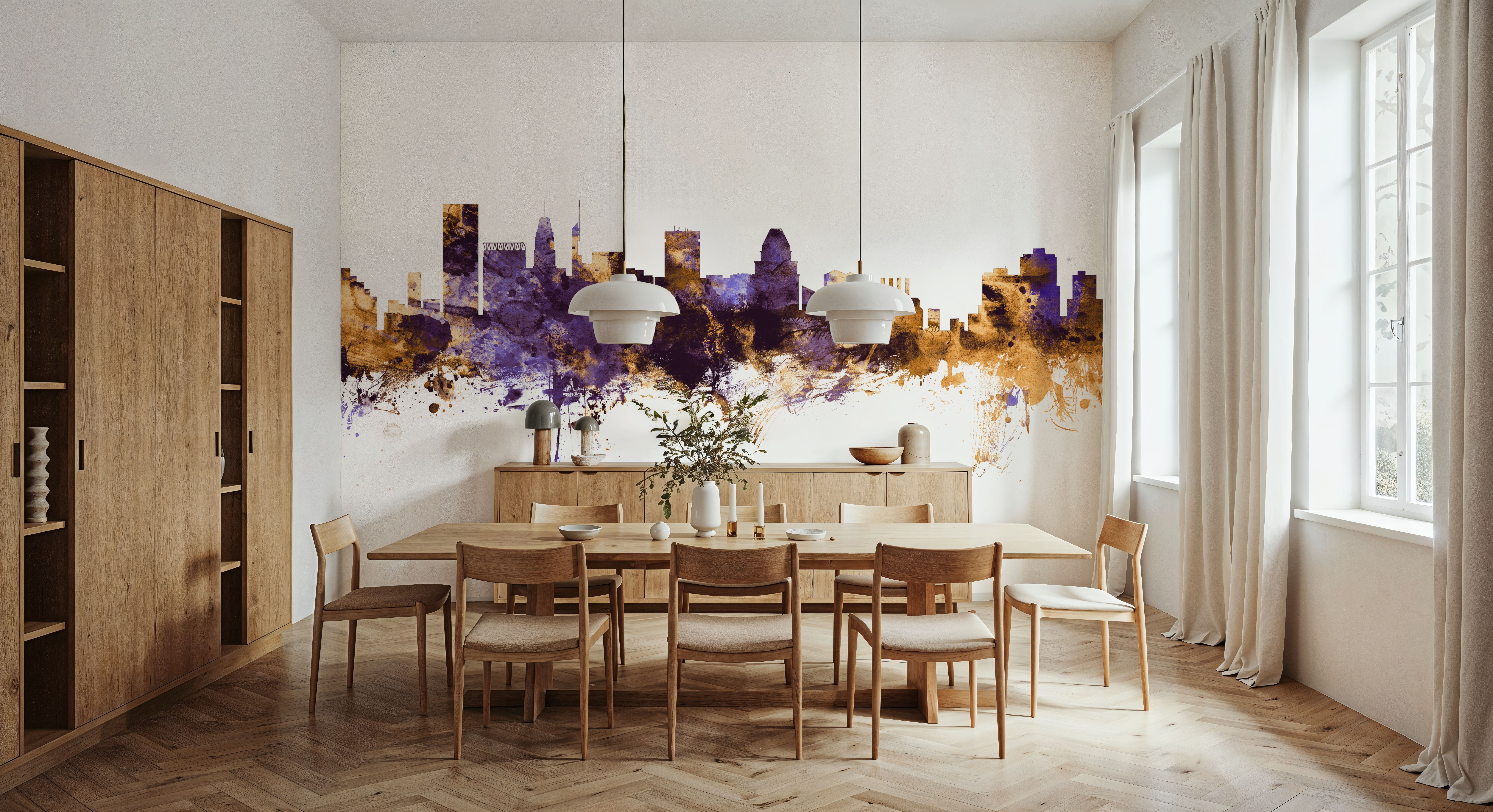 Baltimore Skyline Purple & Gold