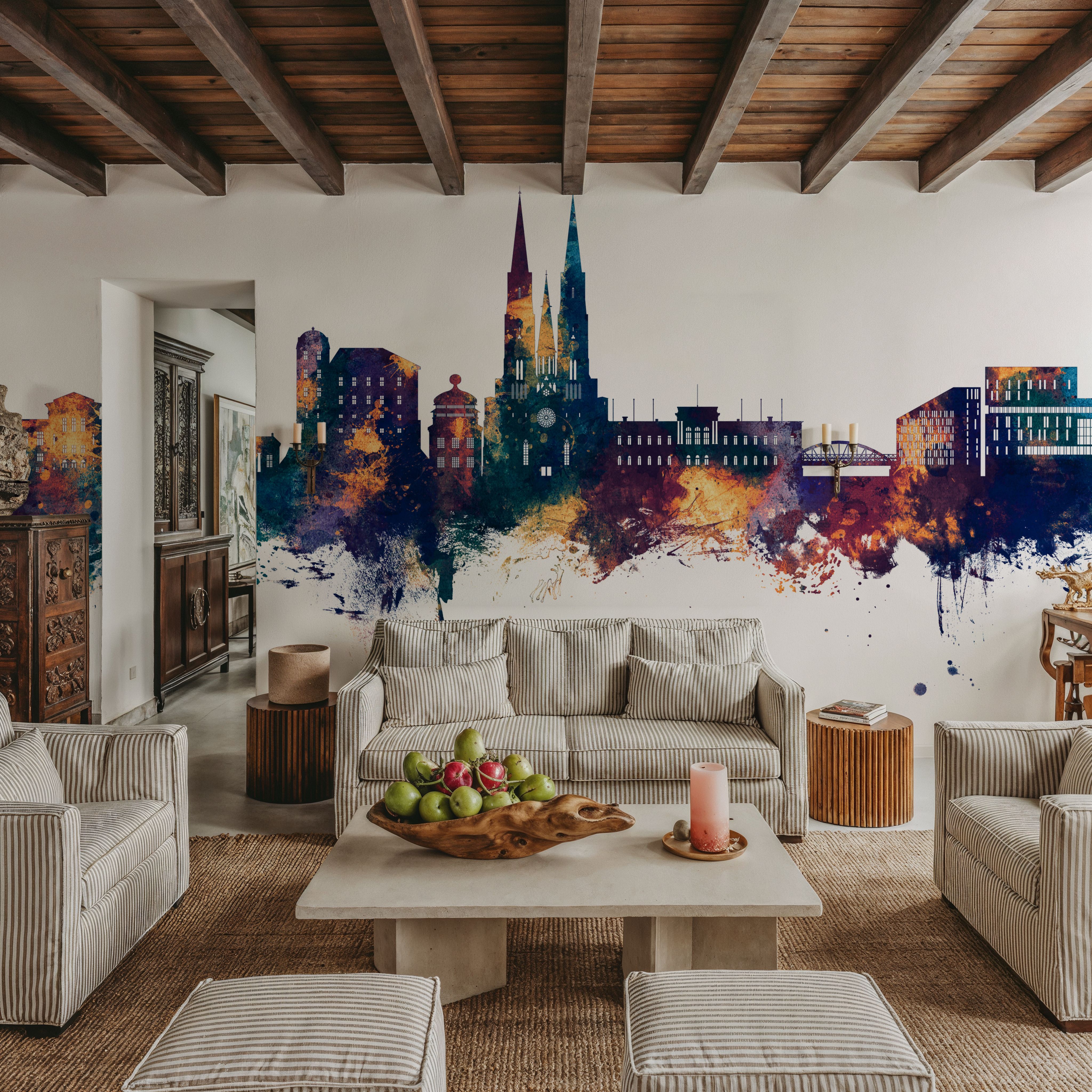 Uppsala Skyline Blue & Bronze