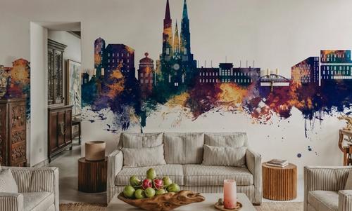 Uppsala Skyline Blue & Bronze