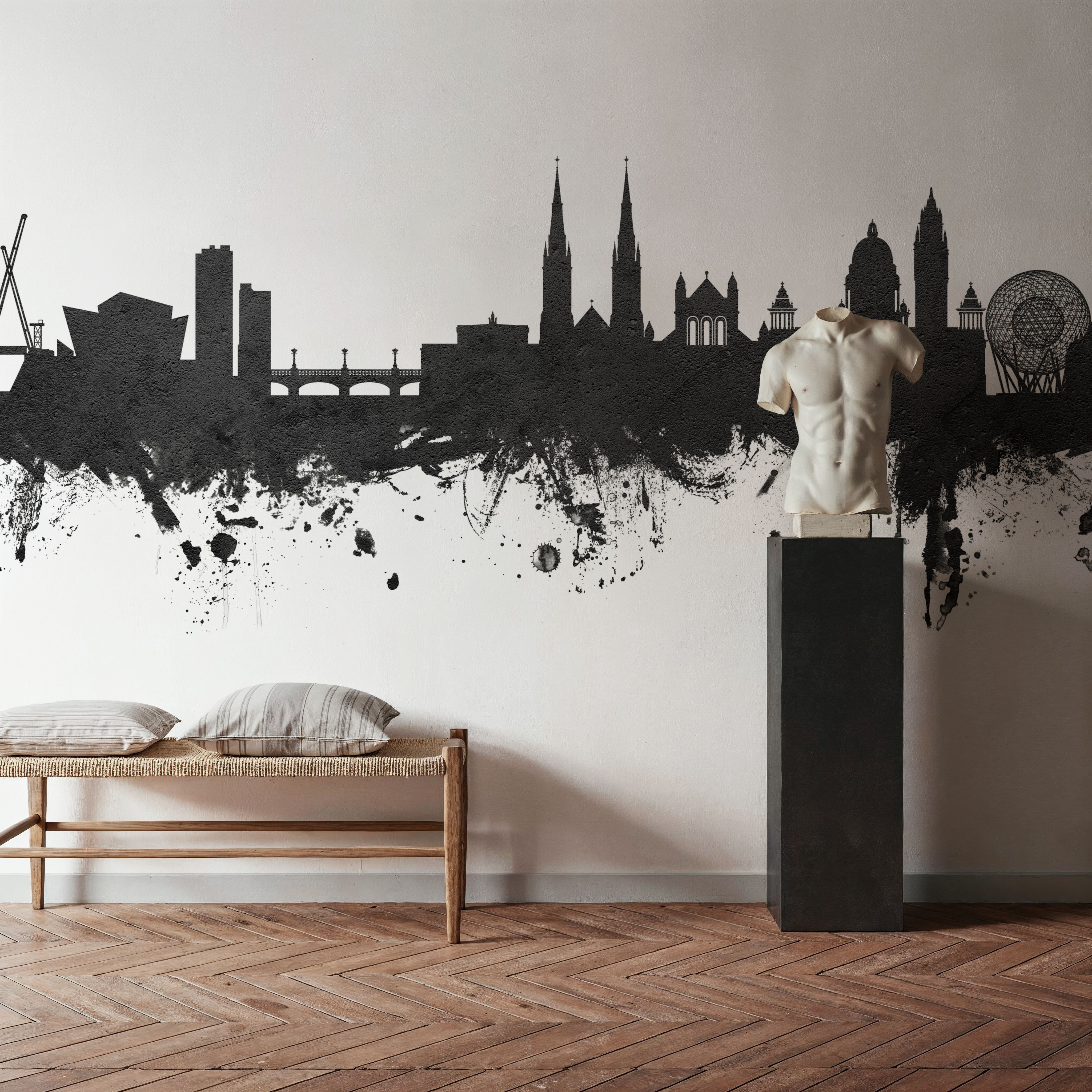 Belfast Northern Ireland Skyline Black & White