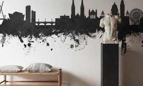 Belfast Northern Ireland Skyline Black & White