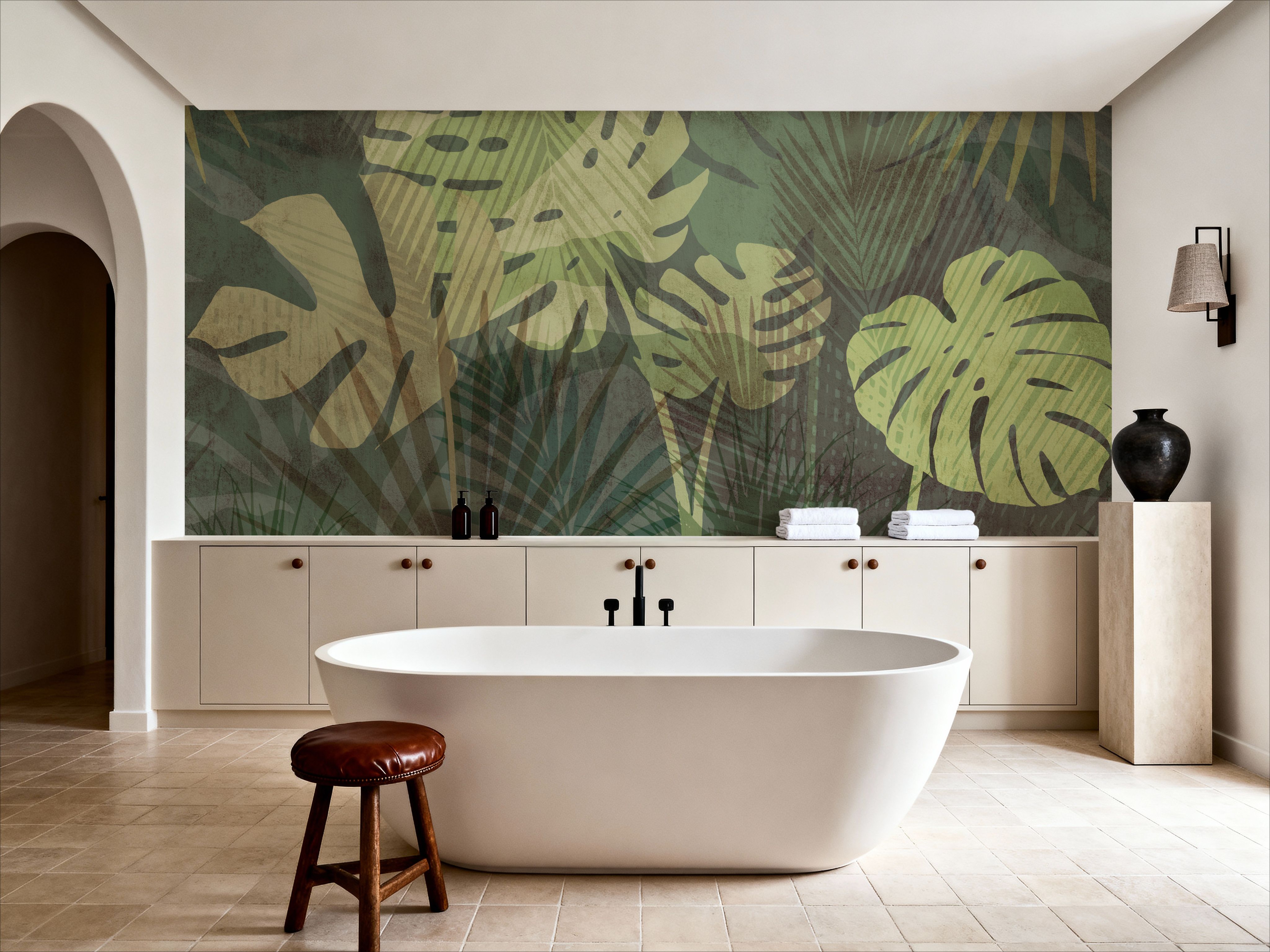 Big Monstera Leaves, Olive