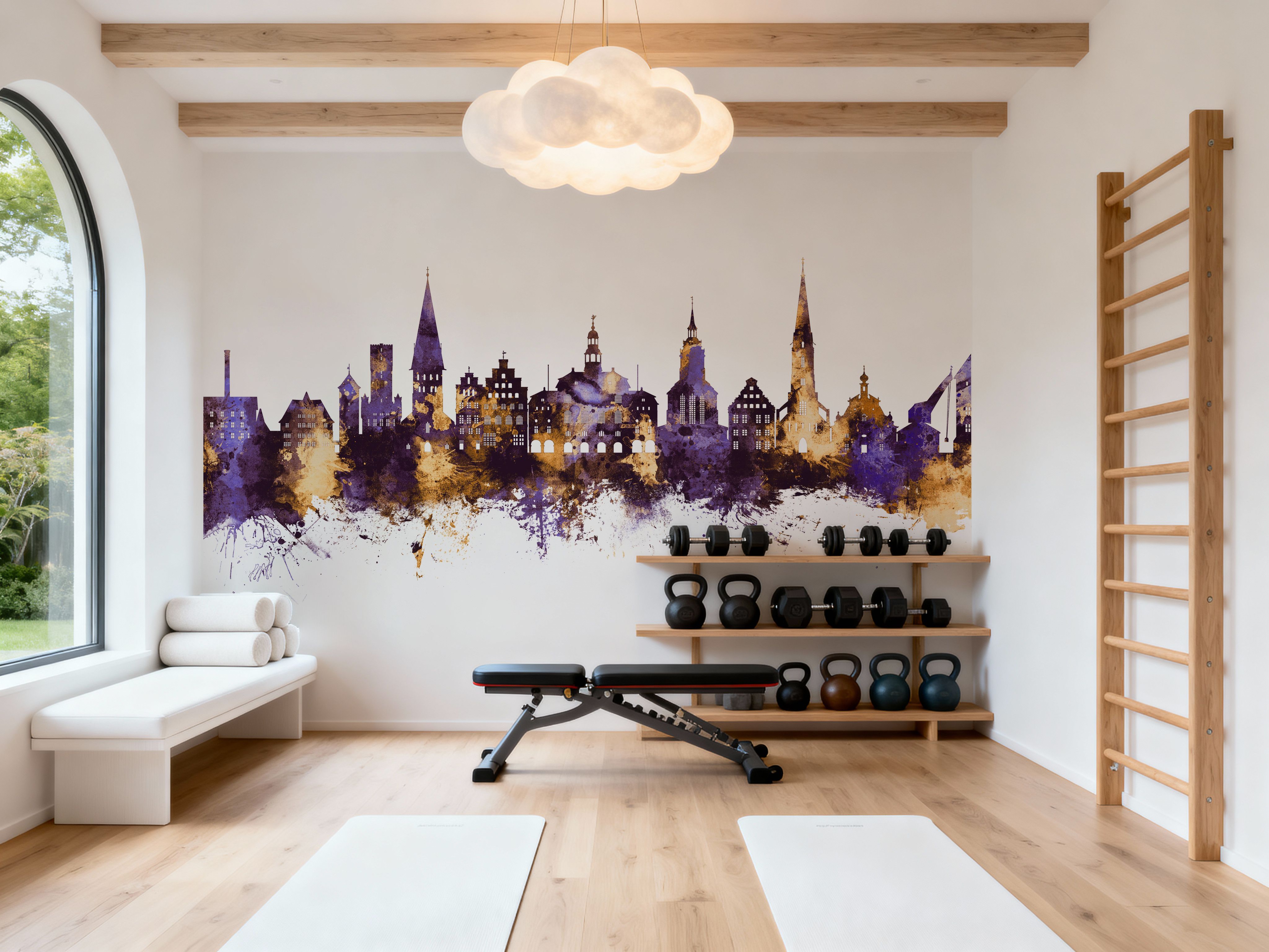 Lüneburg Germany Skyline Purple & Gold
