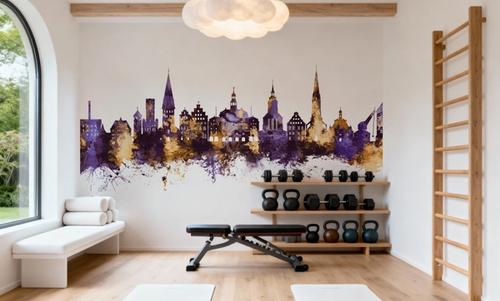 Lüneburg Germany Skyline Purple & Gold