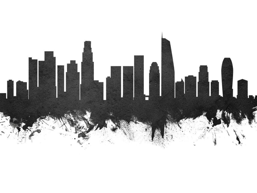 Los Angeles Skyline Black & White