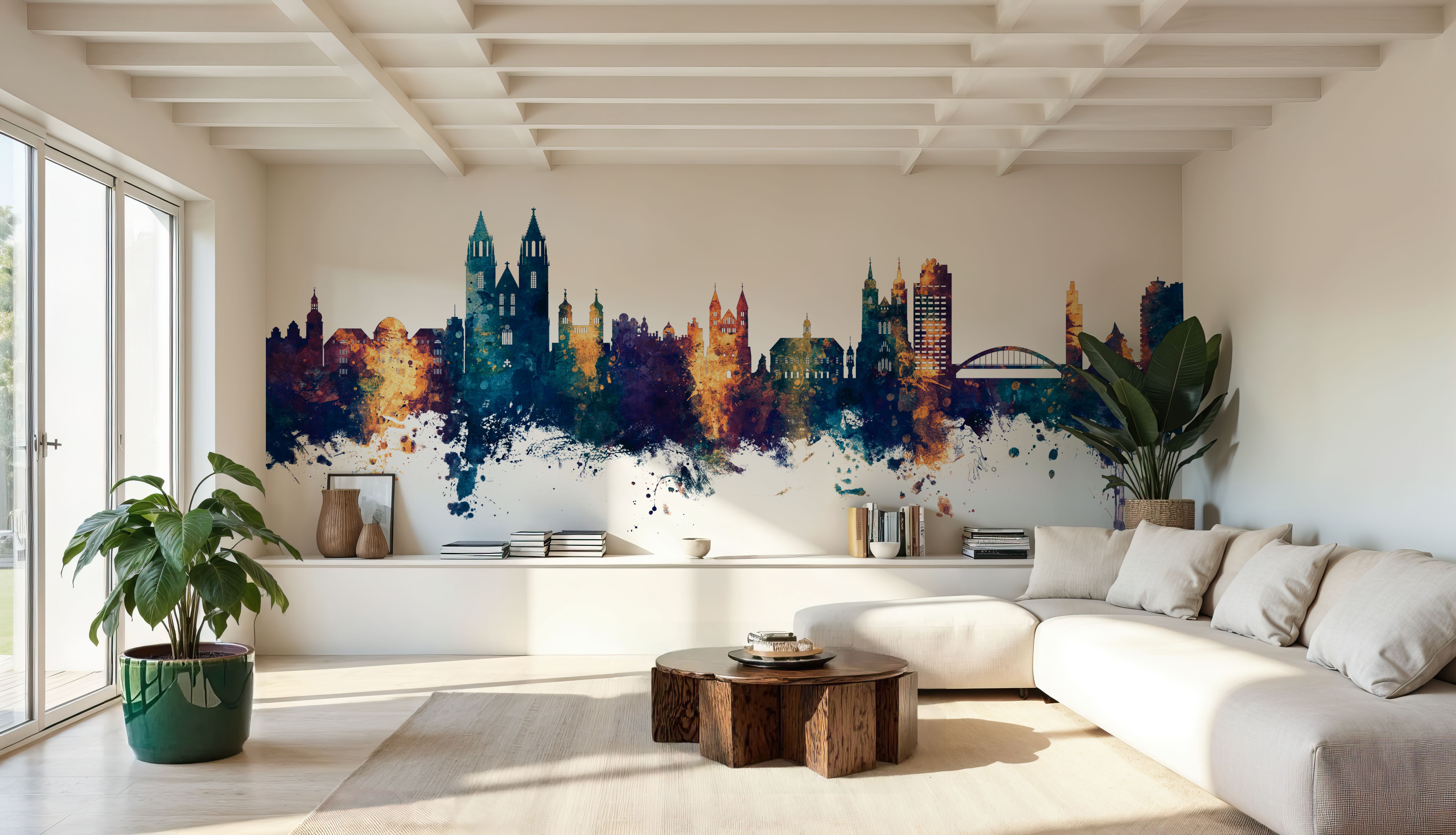 Magdeburg Germany Skyline Blue & Bronze