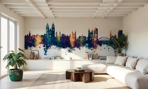 Magdeburg Germany Skyline Blue & Bronze