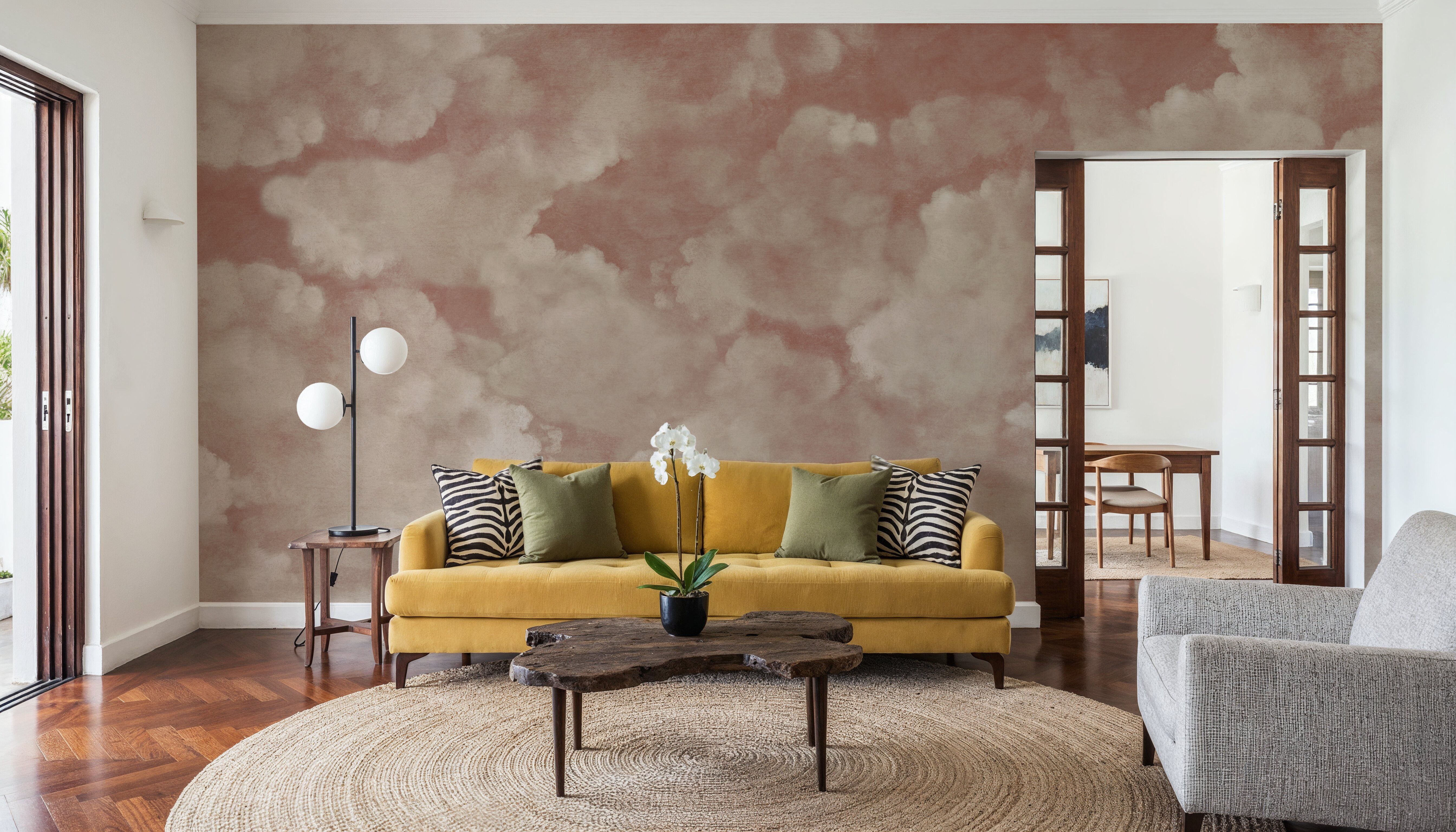 Painted Dreamy Clouds, Dusty Rose