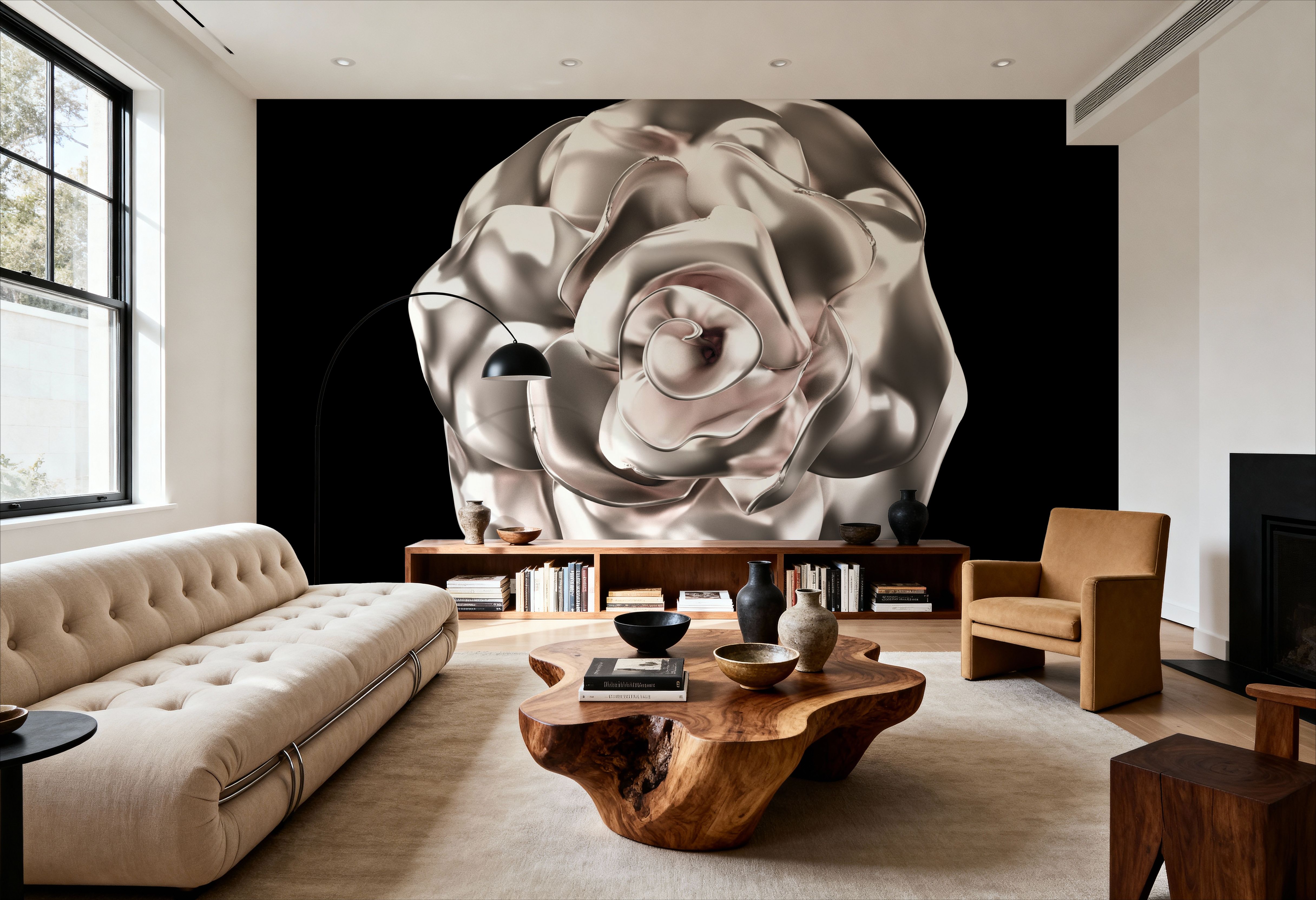 Metallic Rose in 3d Effect