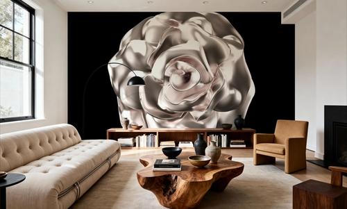 Metallic Rose in 3d Effect