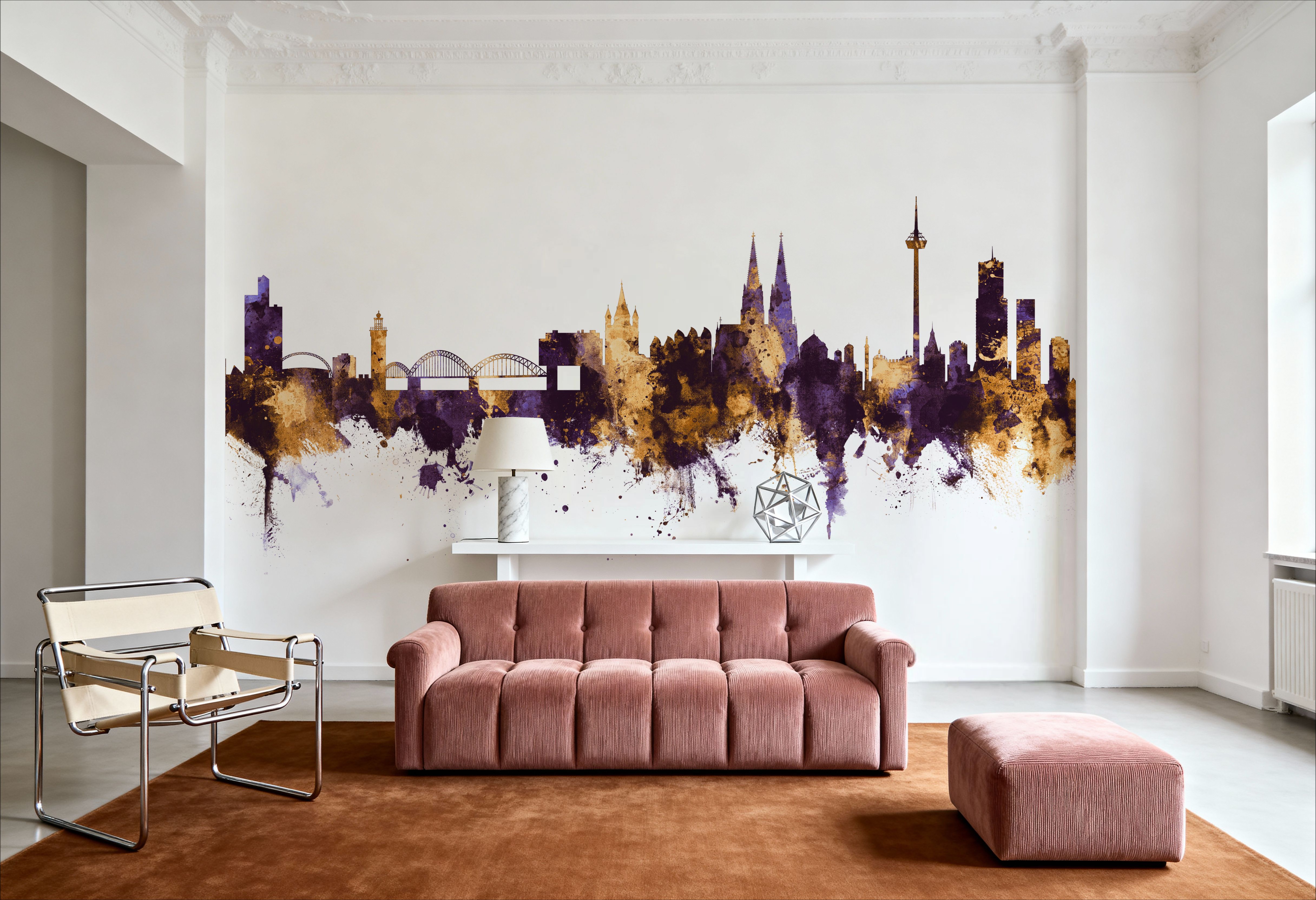 Cologne Germany Skyline Purple & Gold