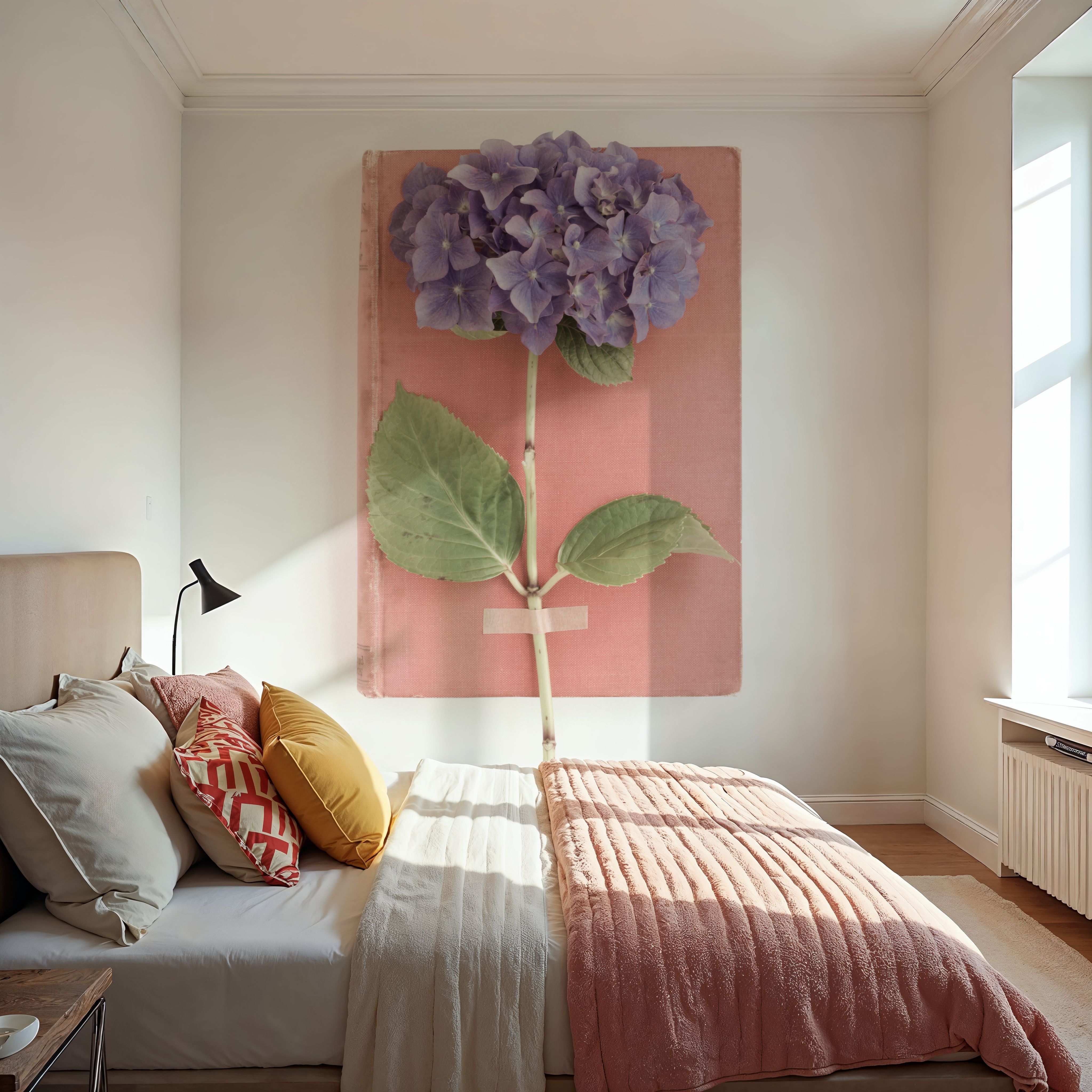 Purple Hydrangea on Book