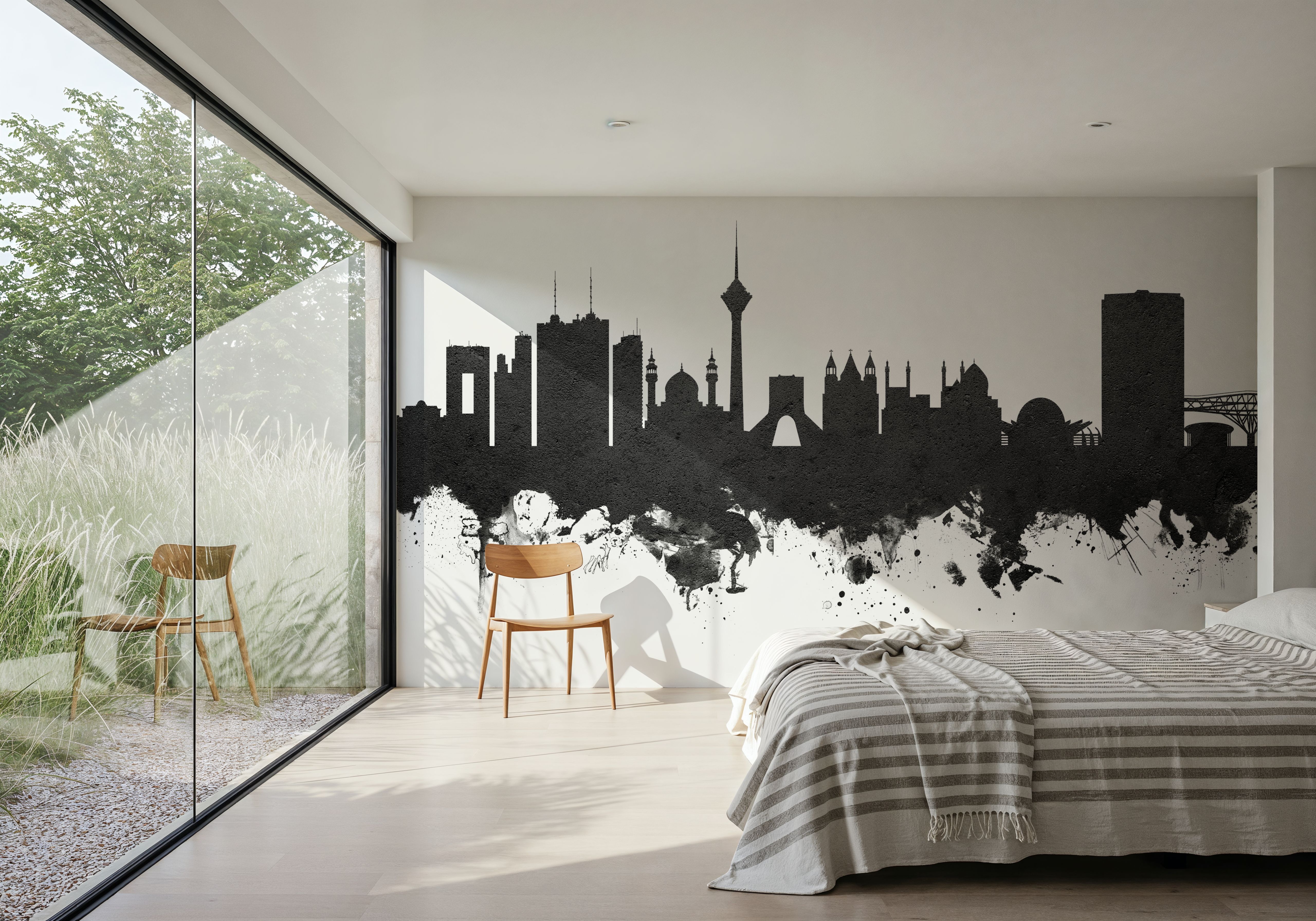 Tehran Iran Skyline Black & White