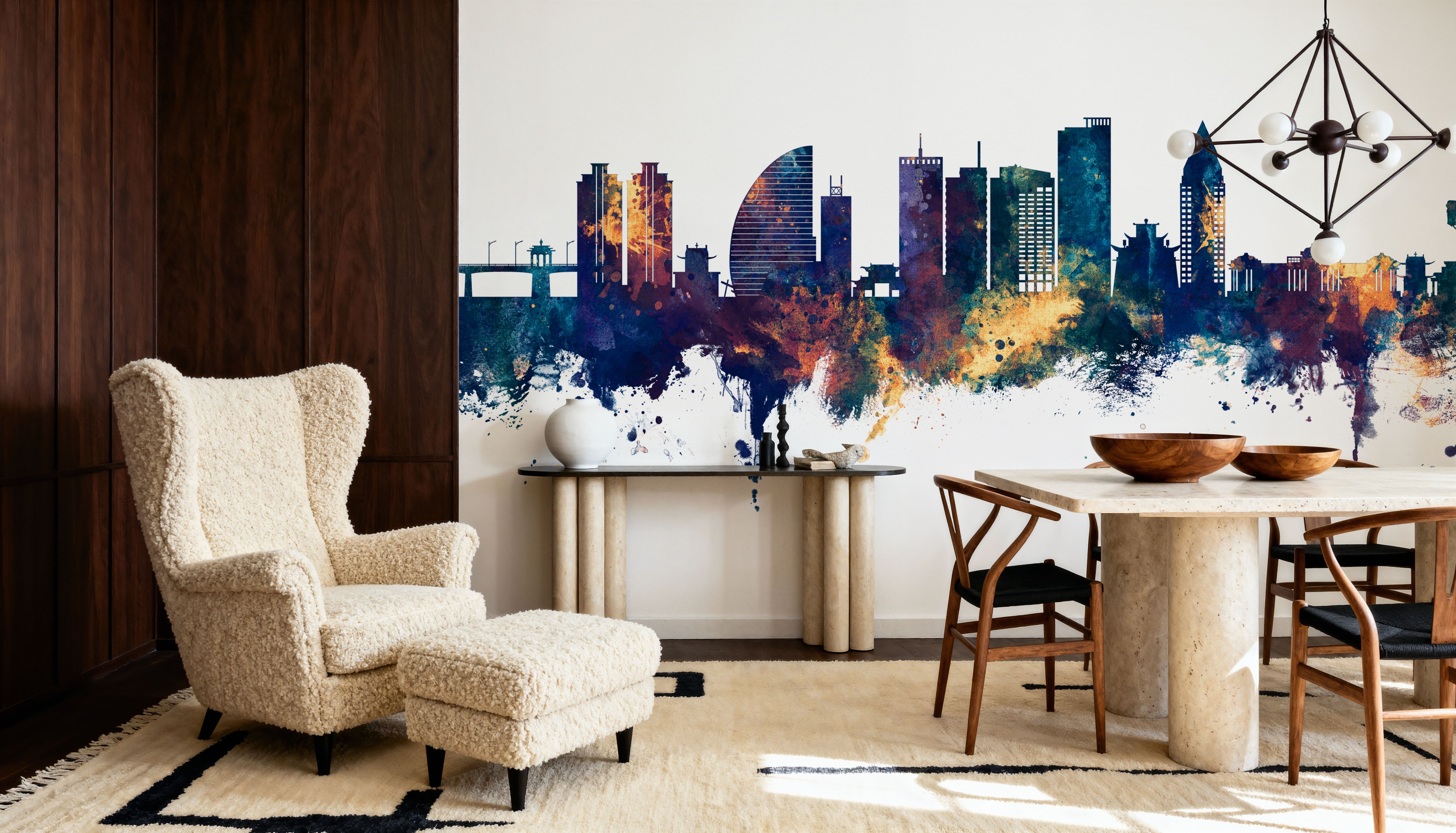 Ulaanbaatar Mongolia Skyline Blue & Bronze