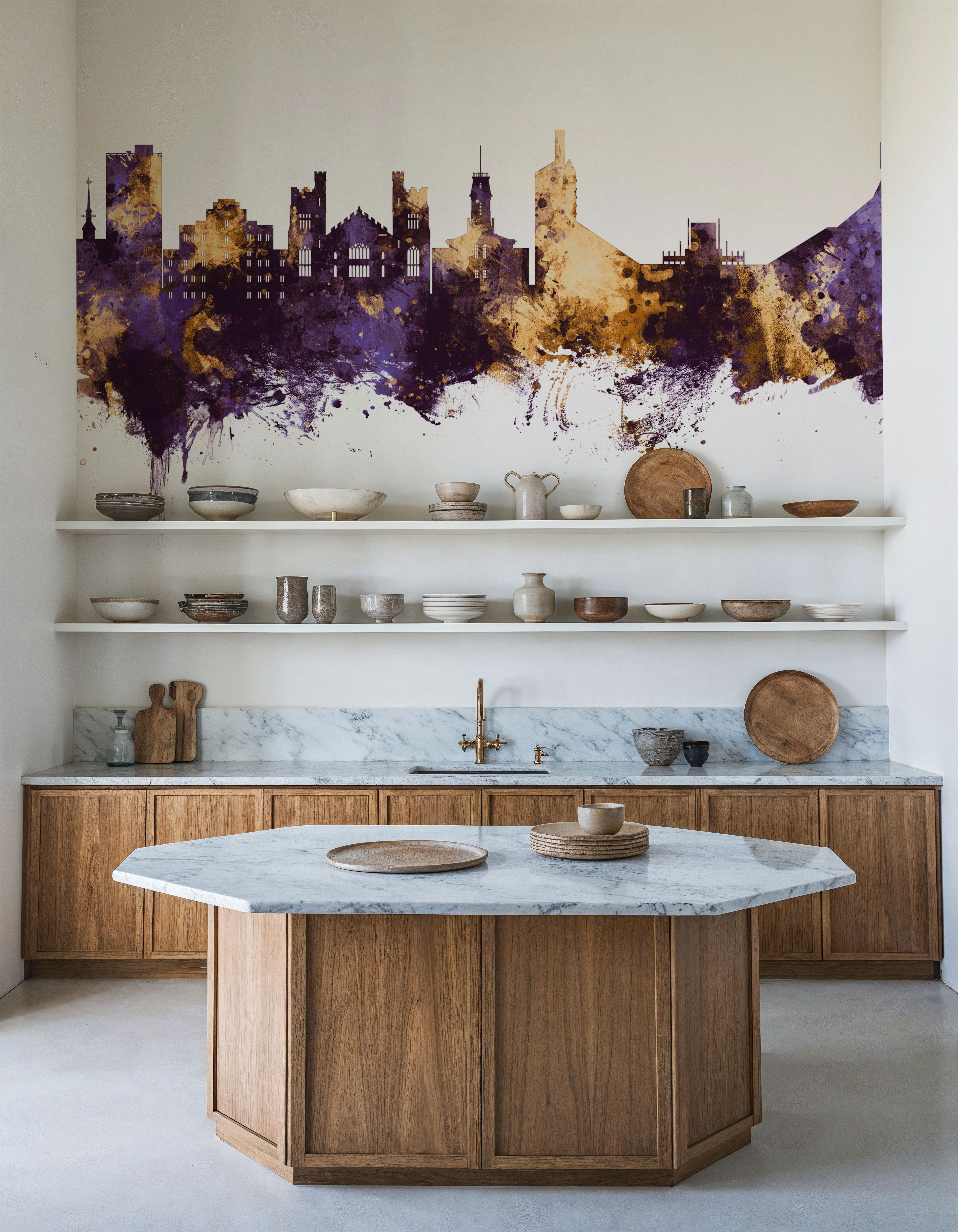 Boulder Colorado Skyline Purple & Gold