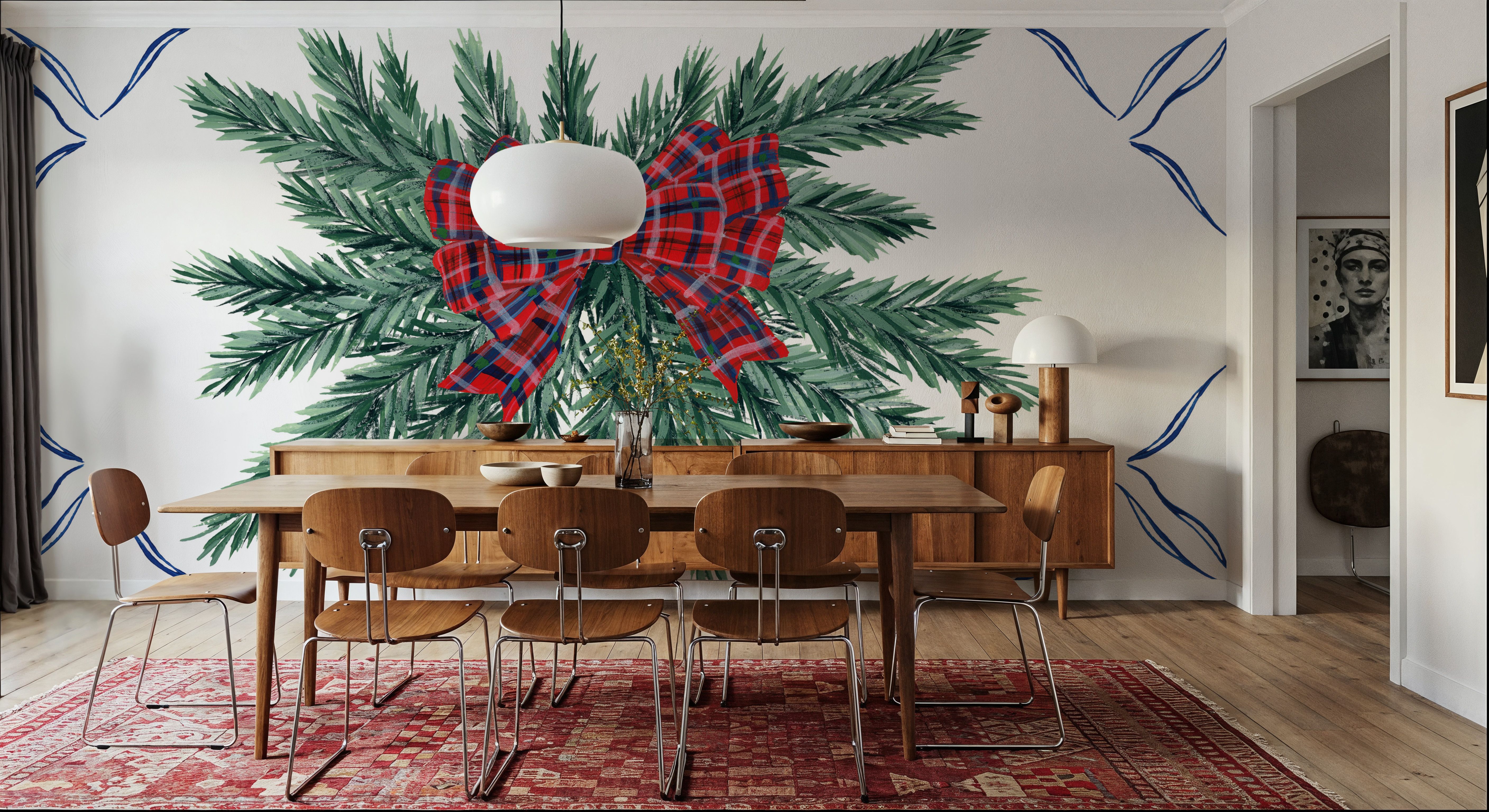 Holiday Tartan and Chinoiserie V, Tapet