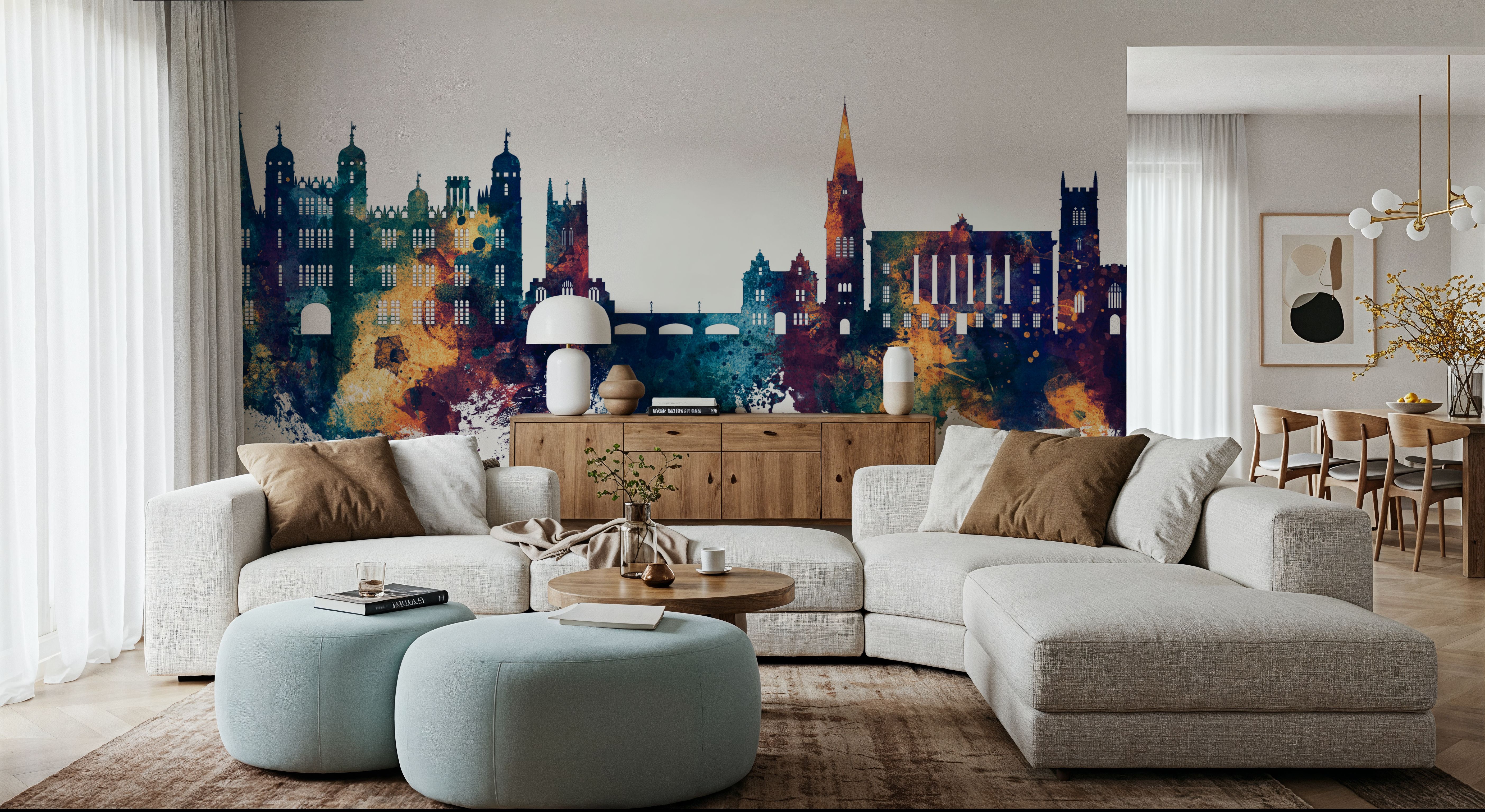 Stamford England Skyline Blue & Bronze