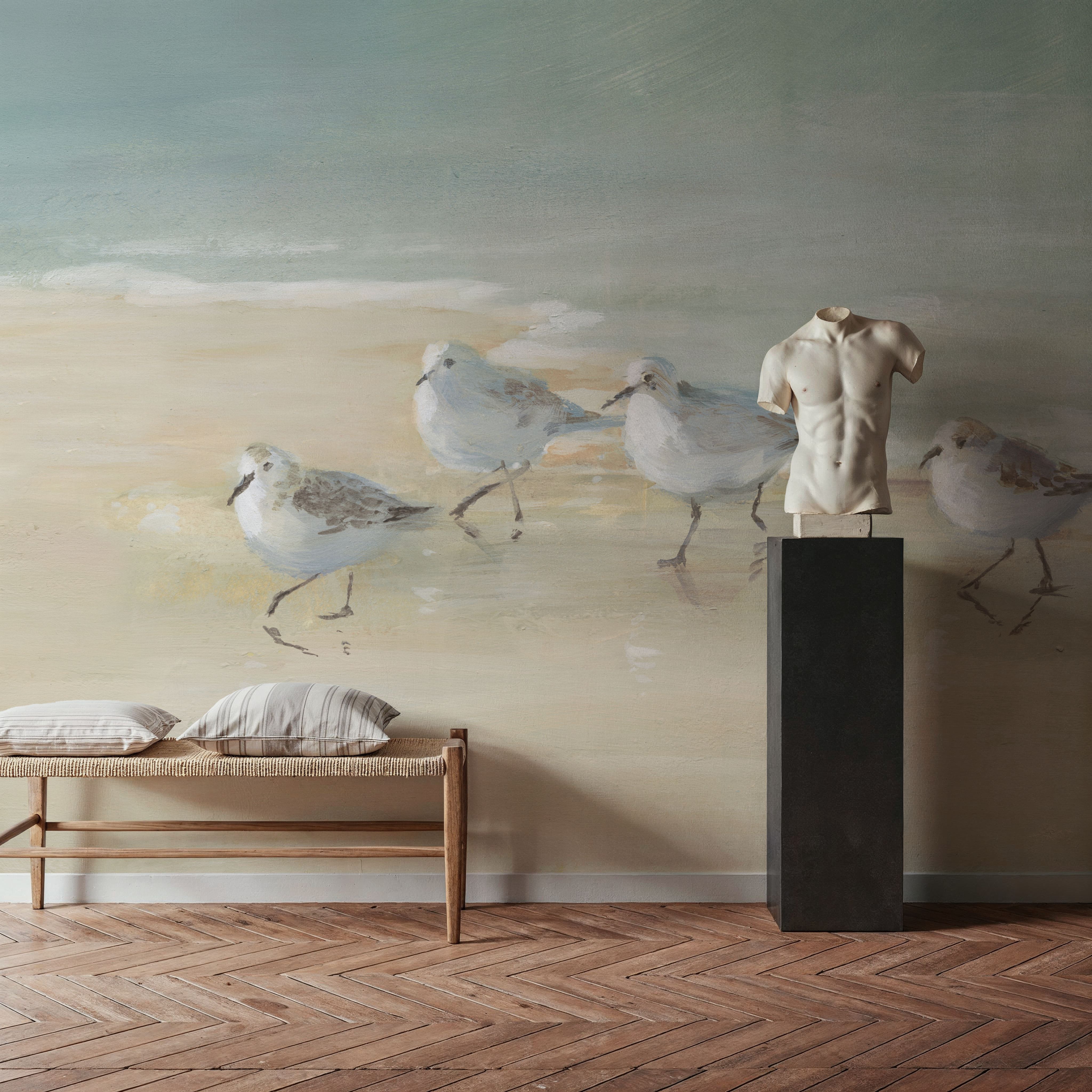Tranquil Shorebirds on the Sand
